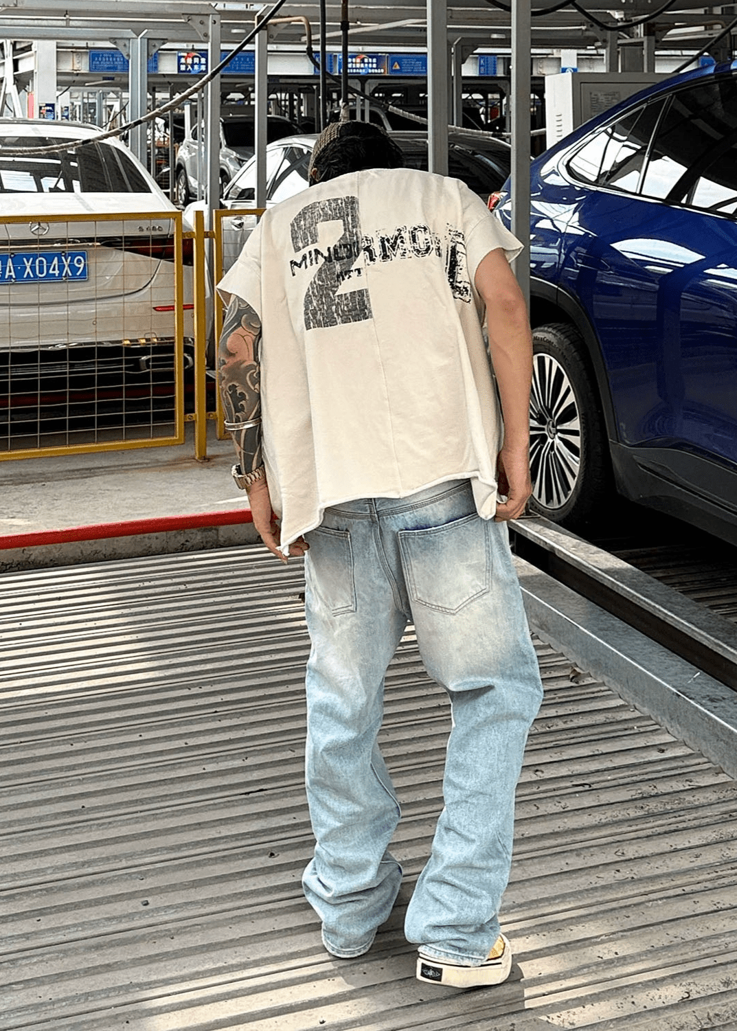 Distressed Oversized Sleeveless T-Shirt - Rick Circus