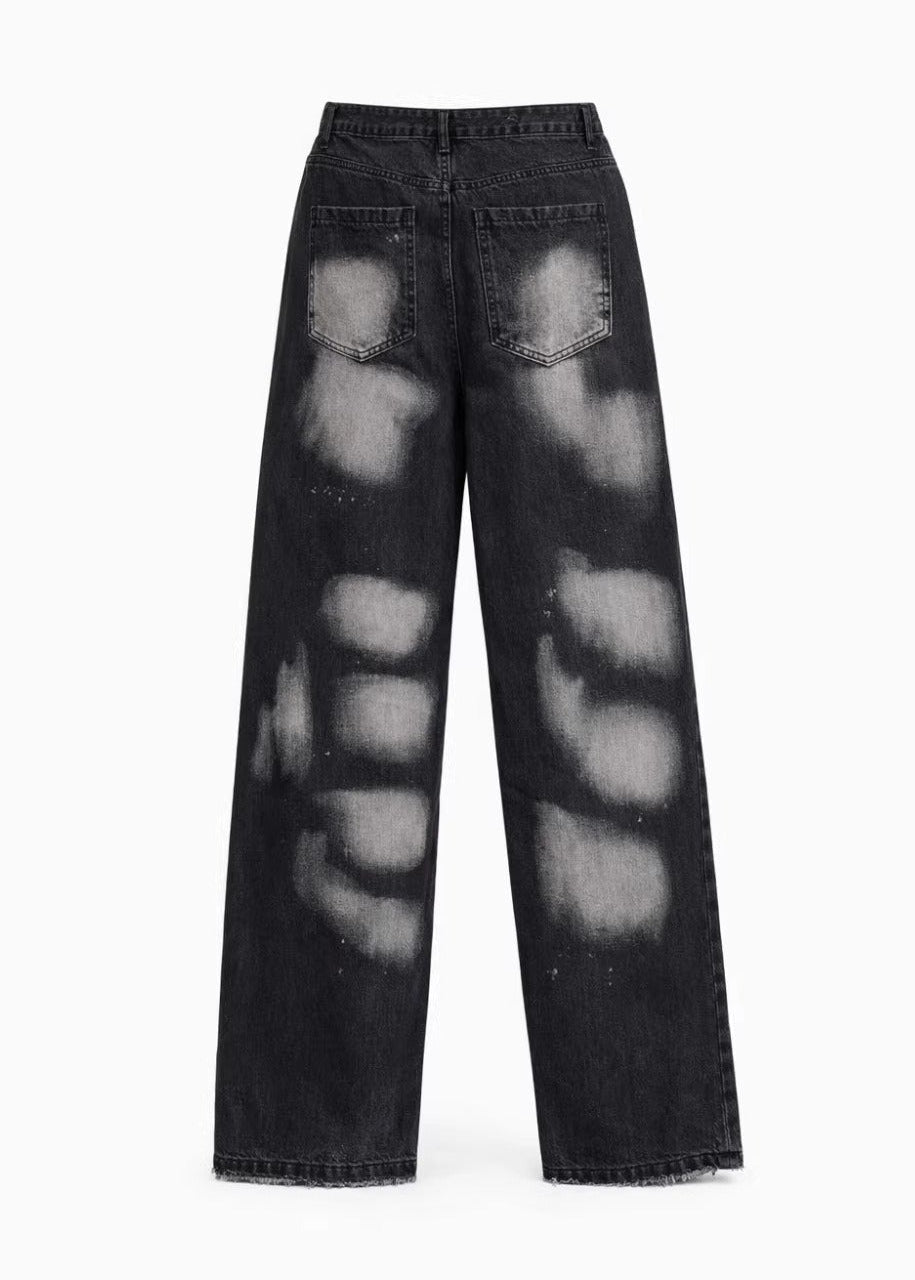 Distressed Patch Embroidery Jeans - Rick Circus