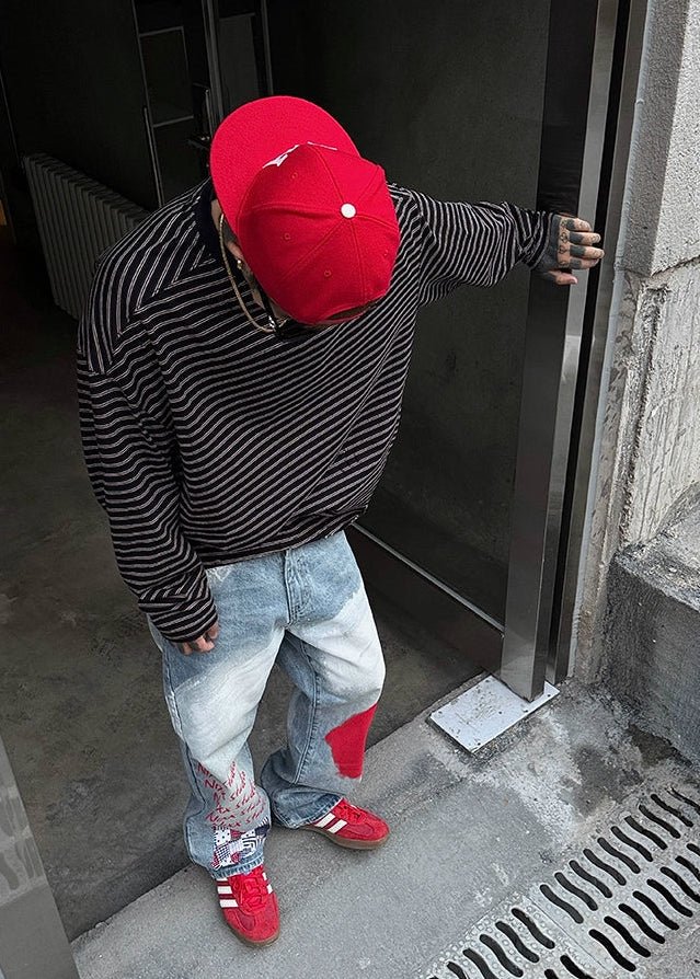 Distressed Striped Long Sleeve - Rick Circus