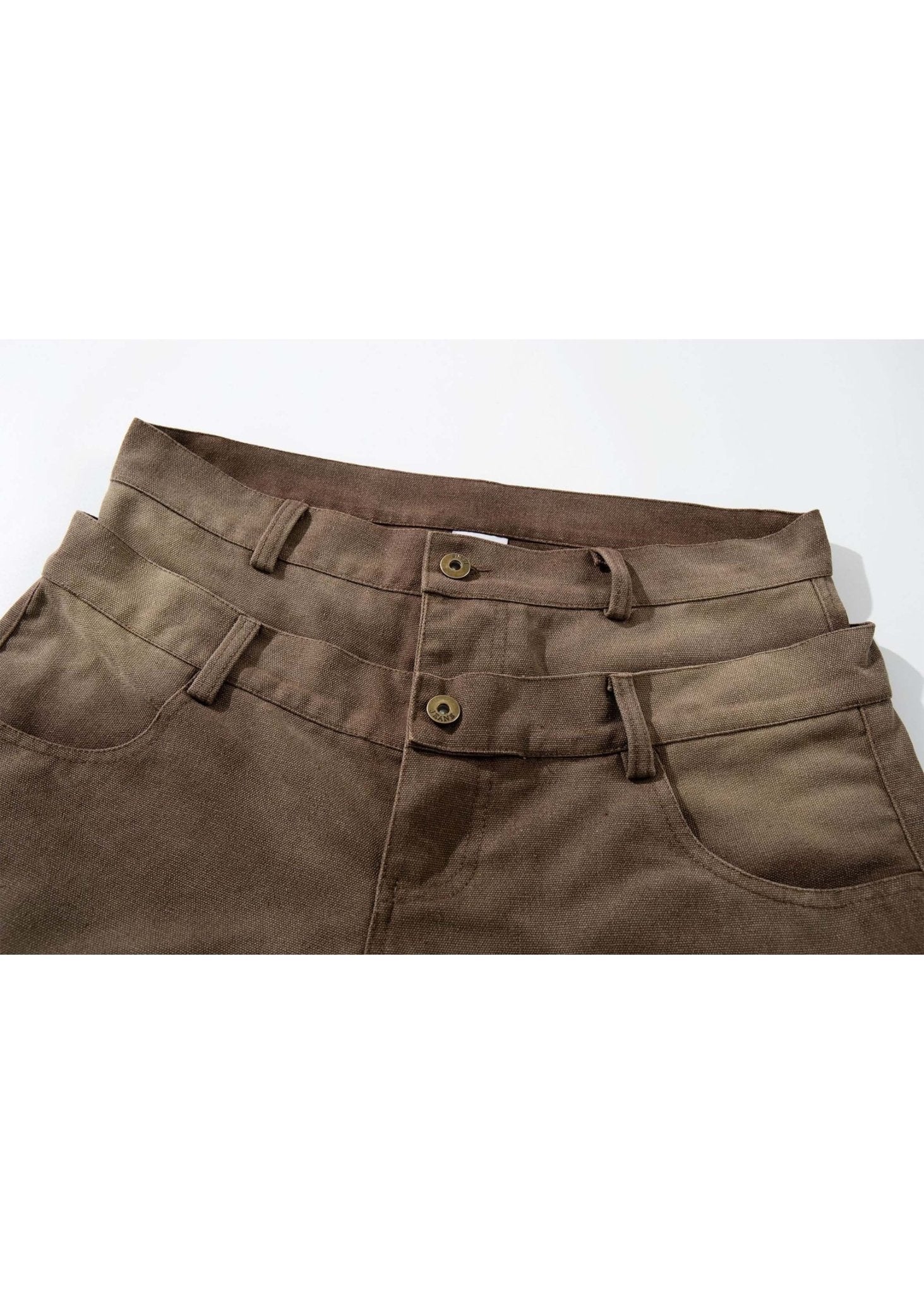 Distressed Washed Rivet Wide Leg Jeans - Rick Circus