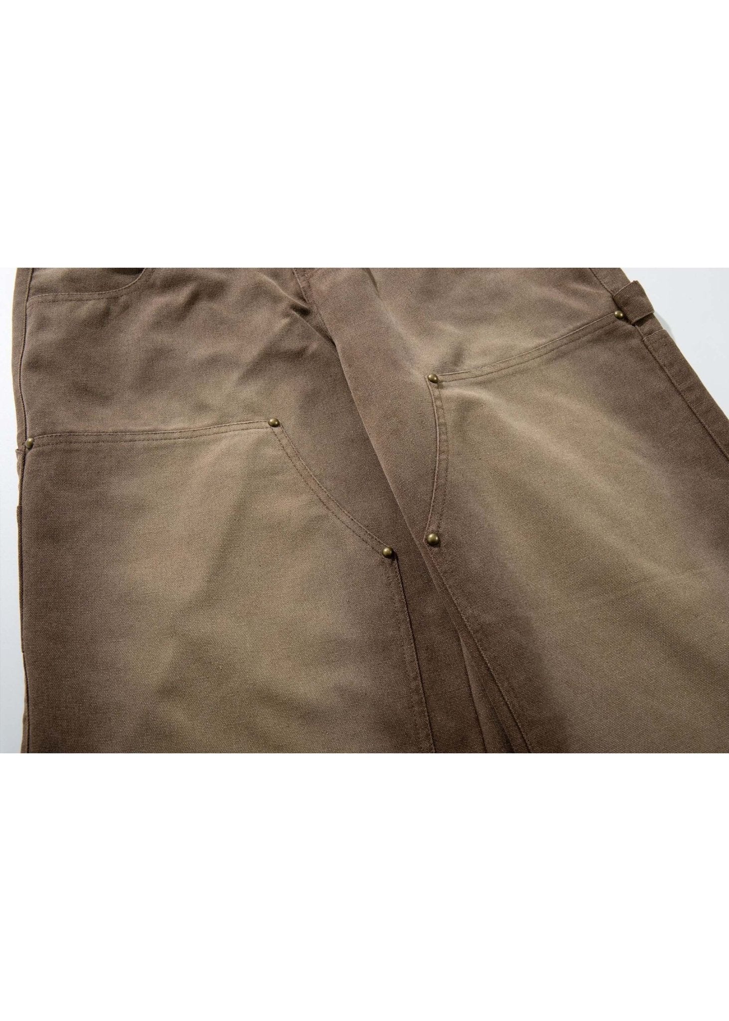 Distressed Washed Rivet Wide Leg Jeans - Rick Circus