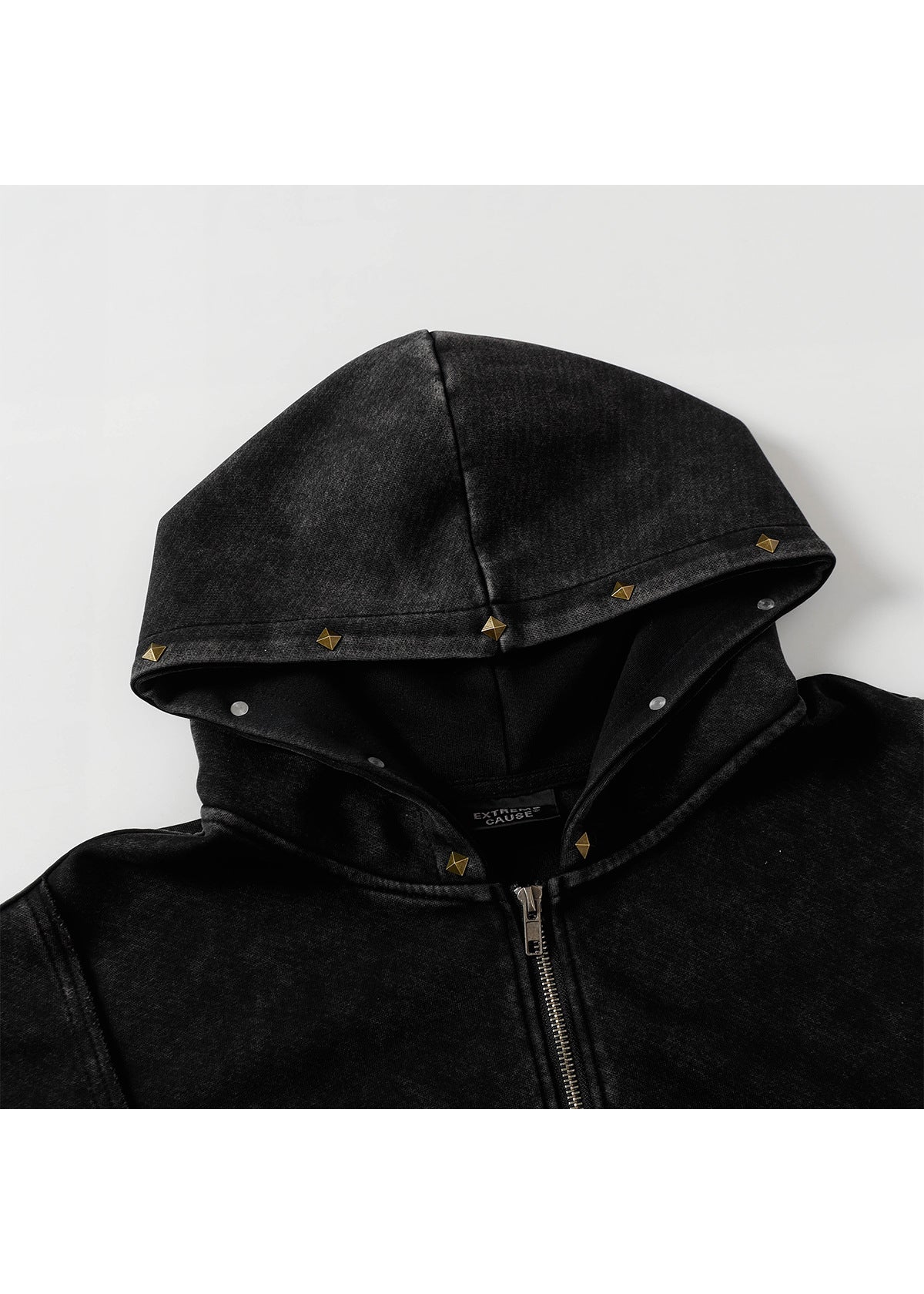 Distressed Washed Zip Hoodie - Rick Circus