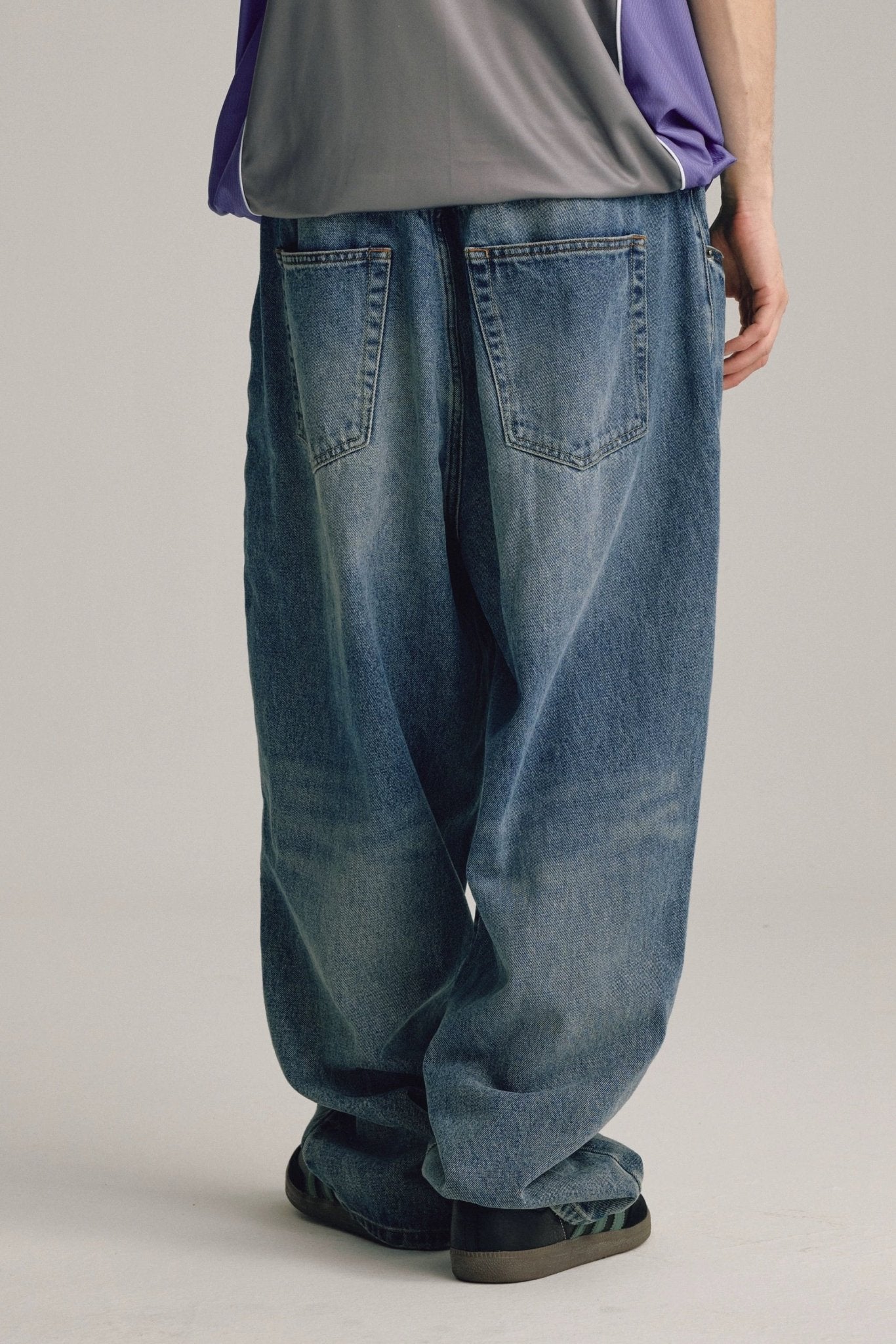 Distressed Wide - Leg Denim Jeans - Rick Circus