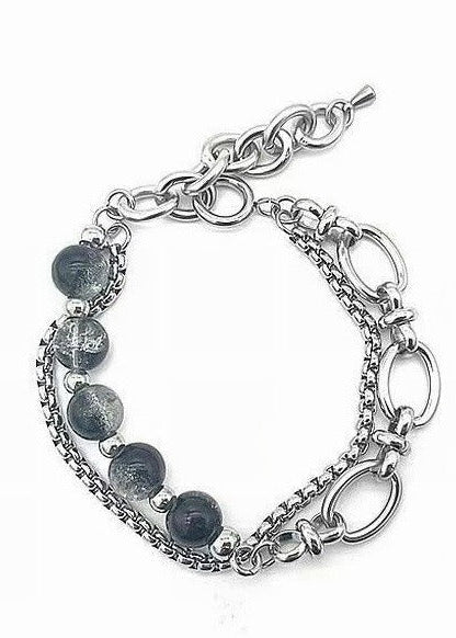 Double Layer Stainless Steel Crackle Beads Bracelet - Rick Circus