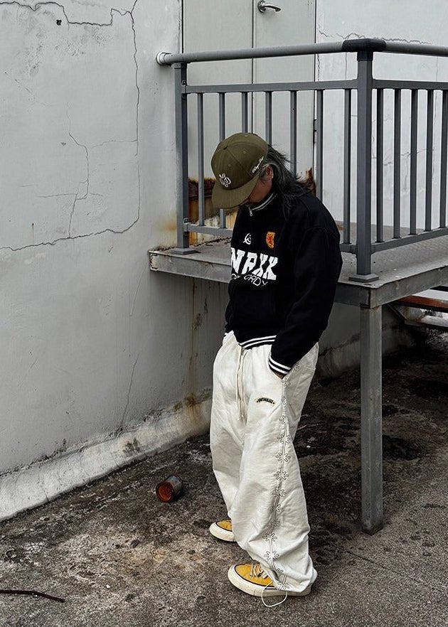 Embroidered Varsity Zip Jacket - Rick Circus