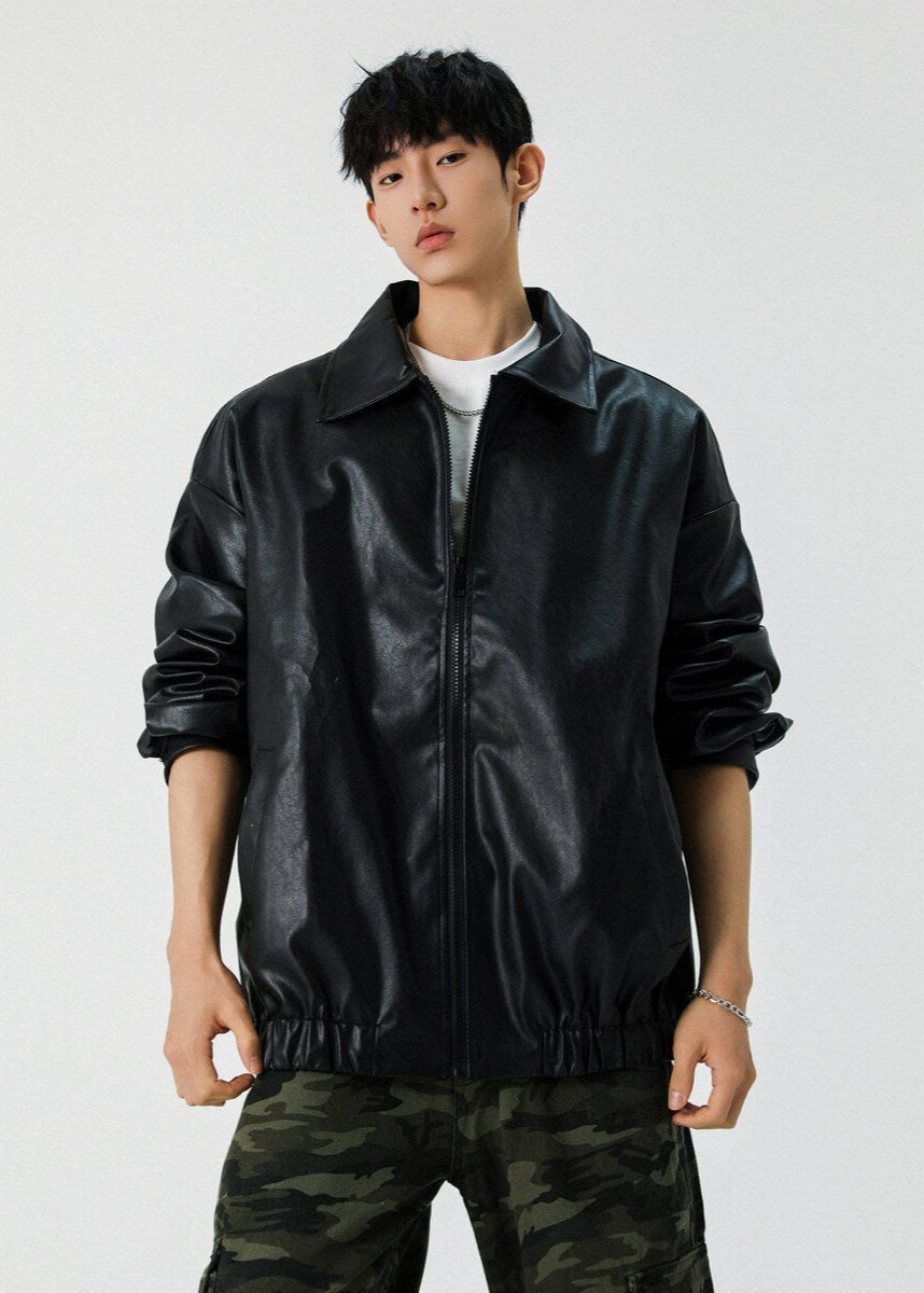 Faux Leather Zip - Up Jacket - Rick Circus