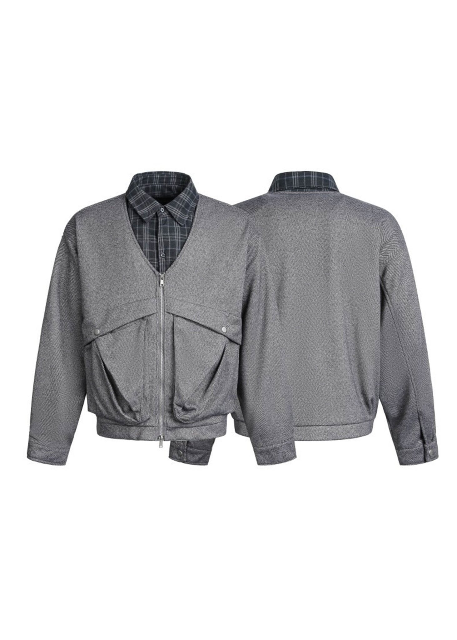 Faux V - Neck Wool Jacket - Rick Circus