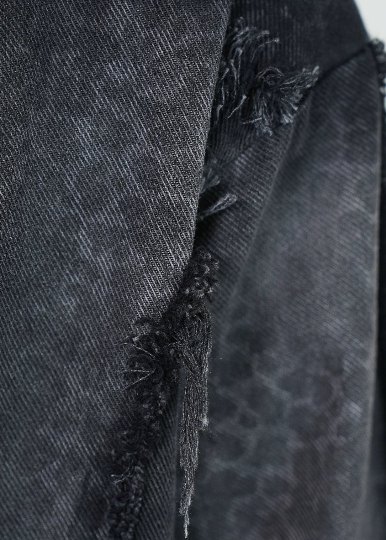 Frayed Denim Polo Sweatshirt - Rick Circus