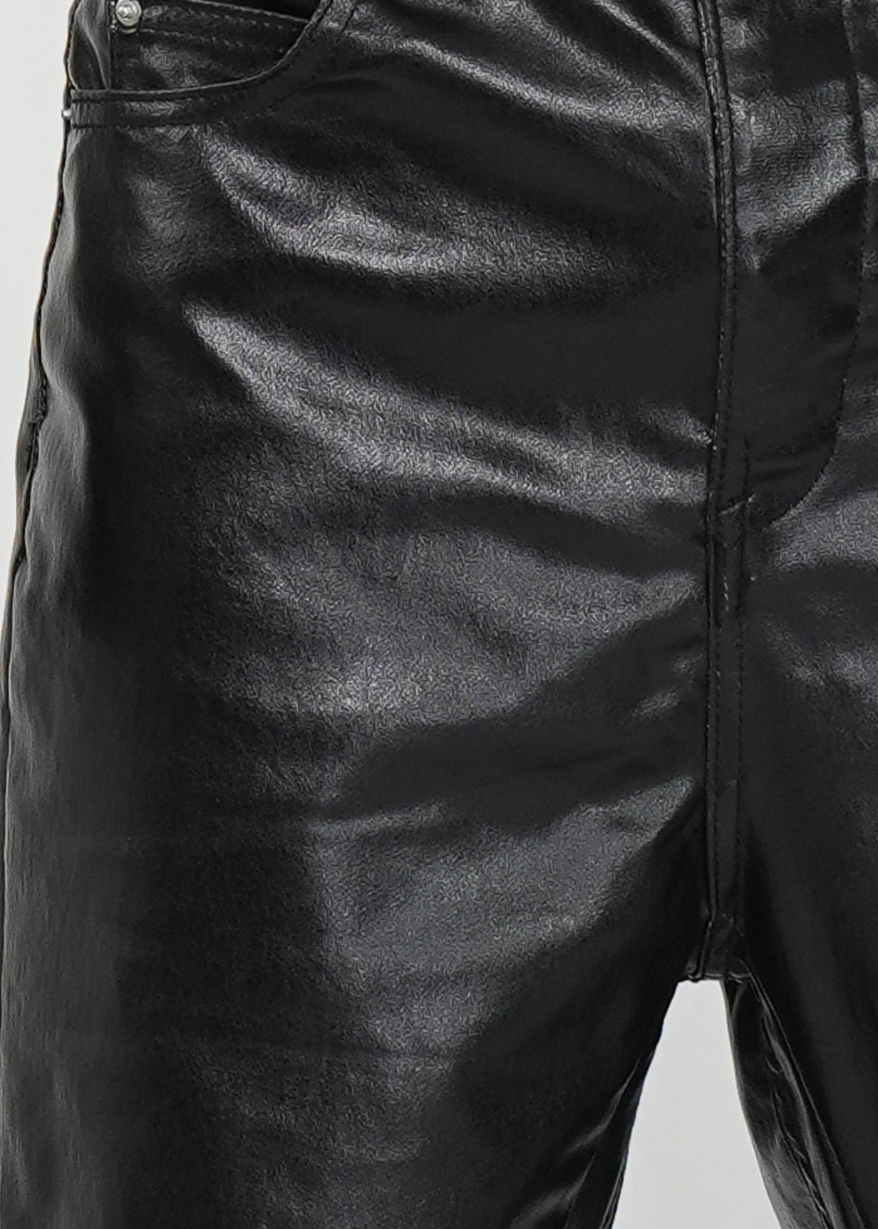 Glossy Patent Coated Flared Faux Leather Pants - Rick Circus