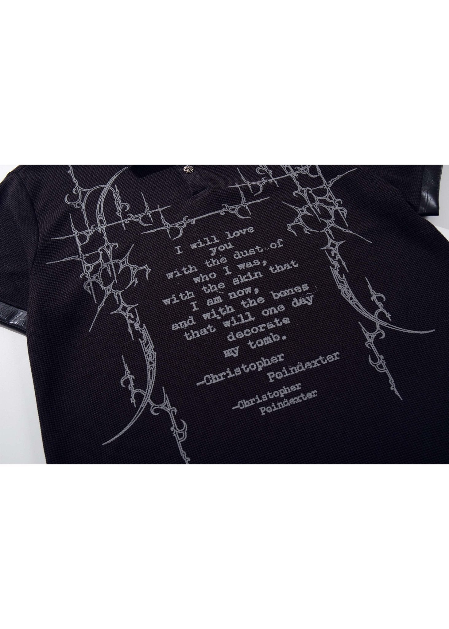 Gothic Dark Thorn Waffle Polo Shirt - Rick Circus