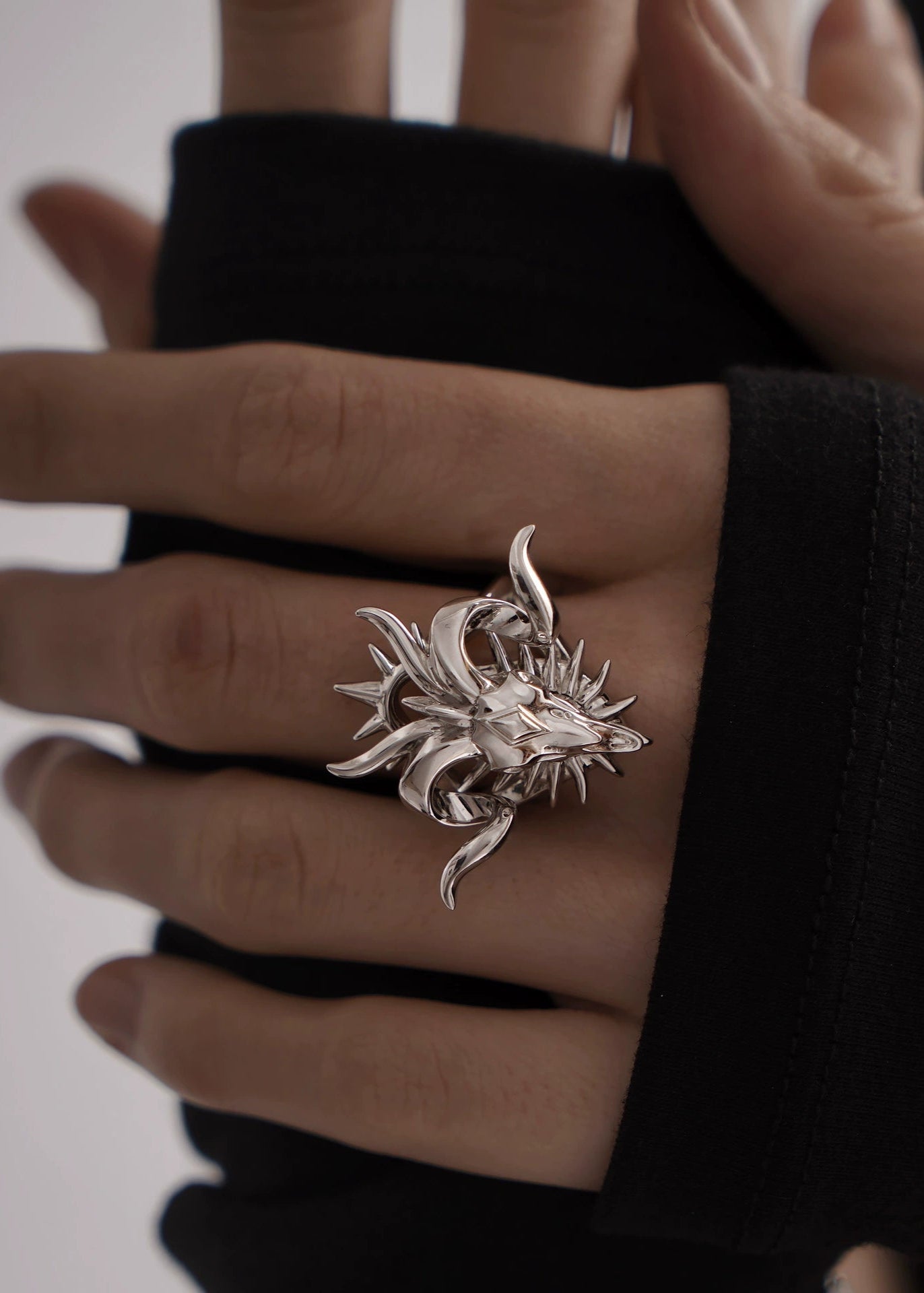 Gothic Ram Skull Ring - Rick Circus