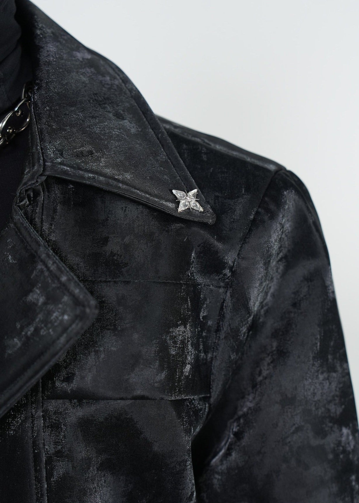 Gradient Black PU Leather Jacket - Rick Circus