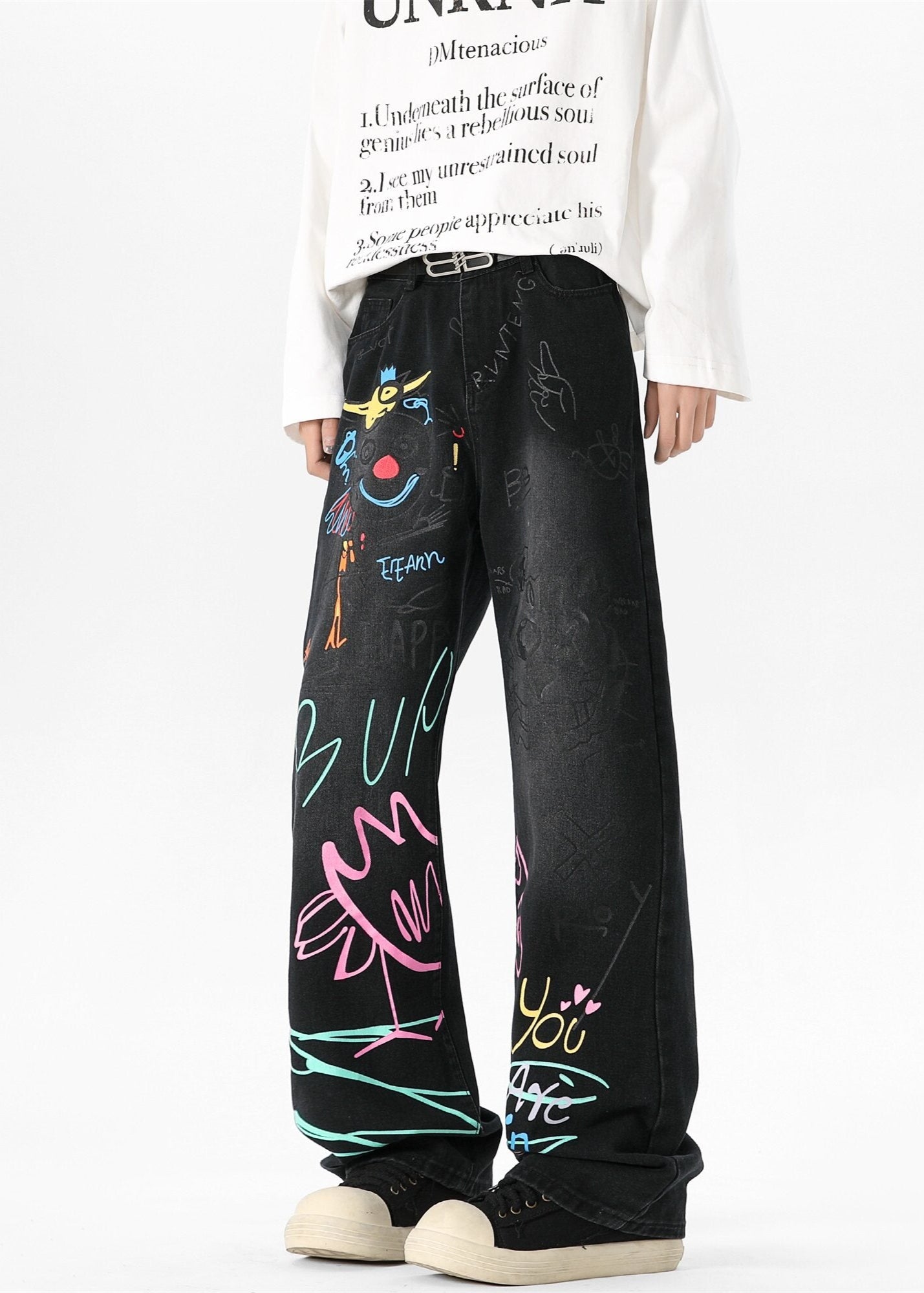 Graffiti Wide - Leg Jeans - Rick Circus