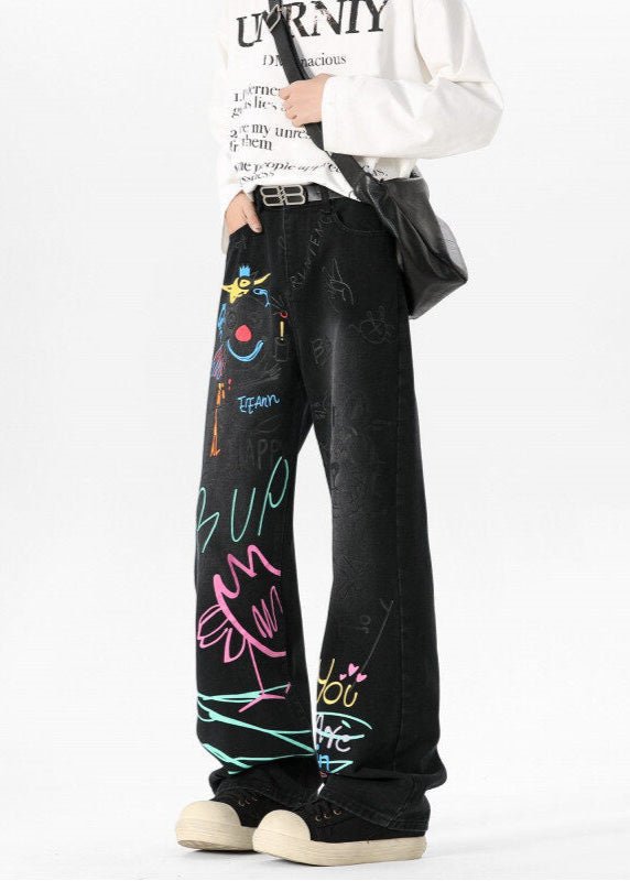 Graffiti Wide - Leg Jeans - Rick Circus