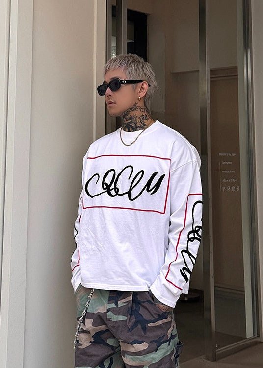 Graphic Oversized Long Sleeve T-Shirt - Rick Circus