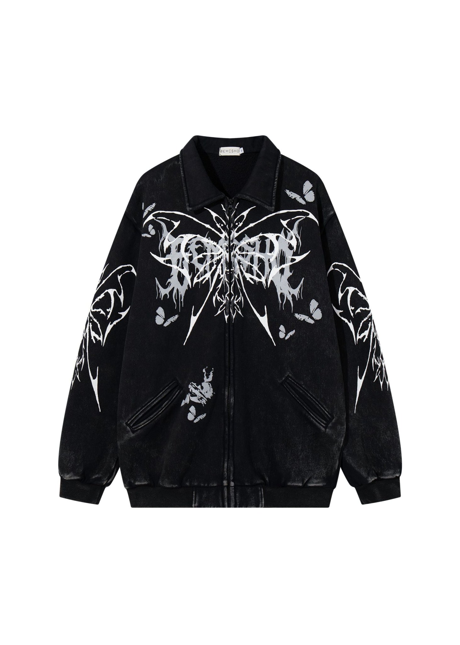 Graphic Zip - Up Washed Jacket - Rick Circus