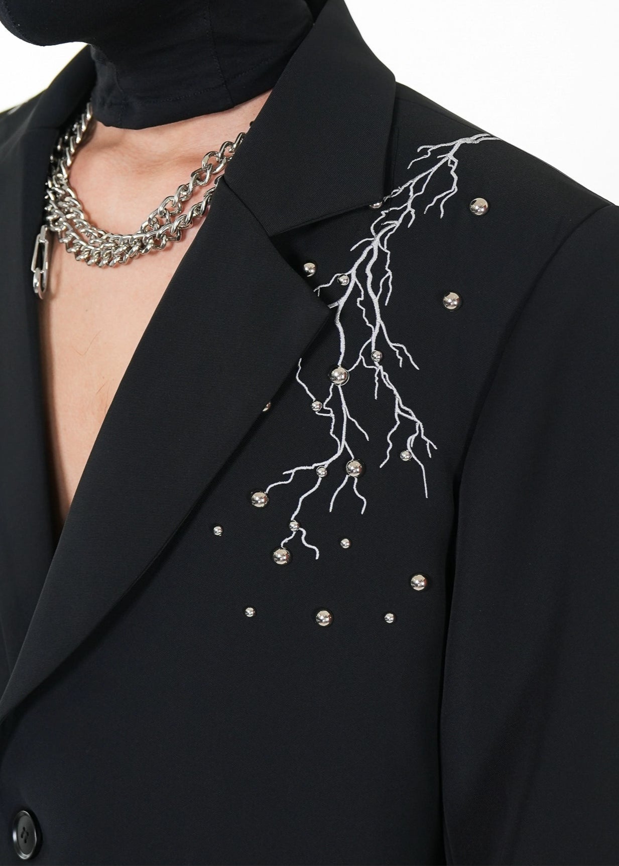 Heavy Studded Padded Shoulder Blazer - Rick Circus