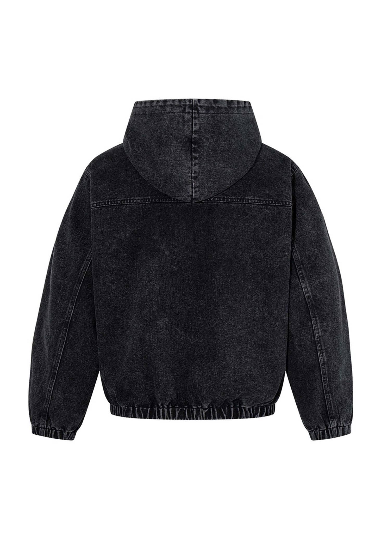 Heavyweight Washed Denim Hoodie Jacket - Rick Circus