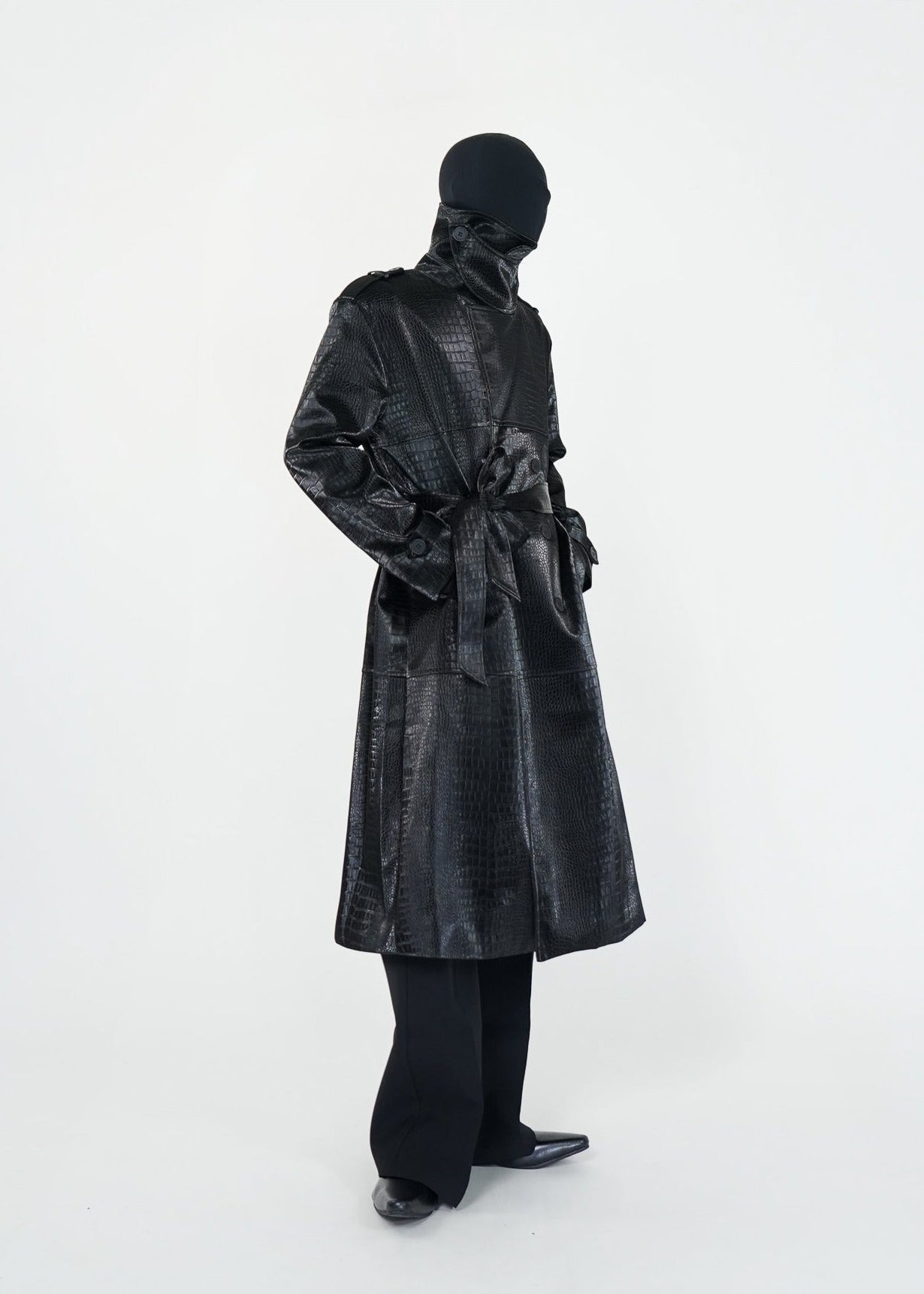 High - Neck PU Trench Coat - Rick Circus