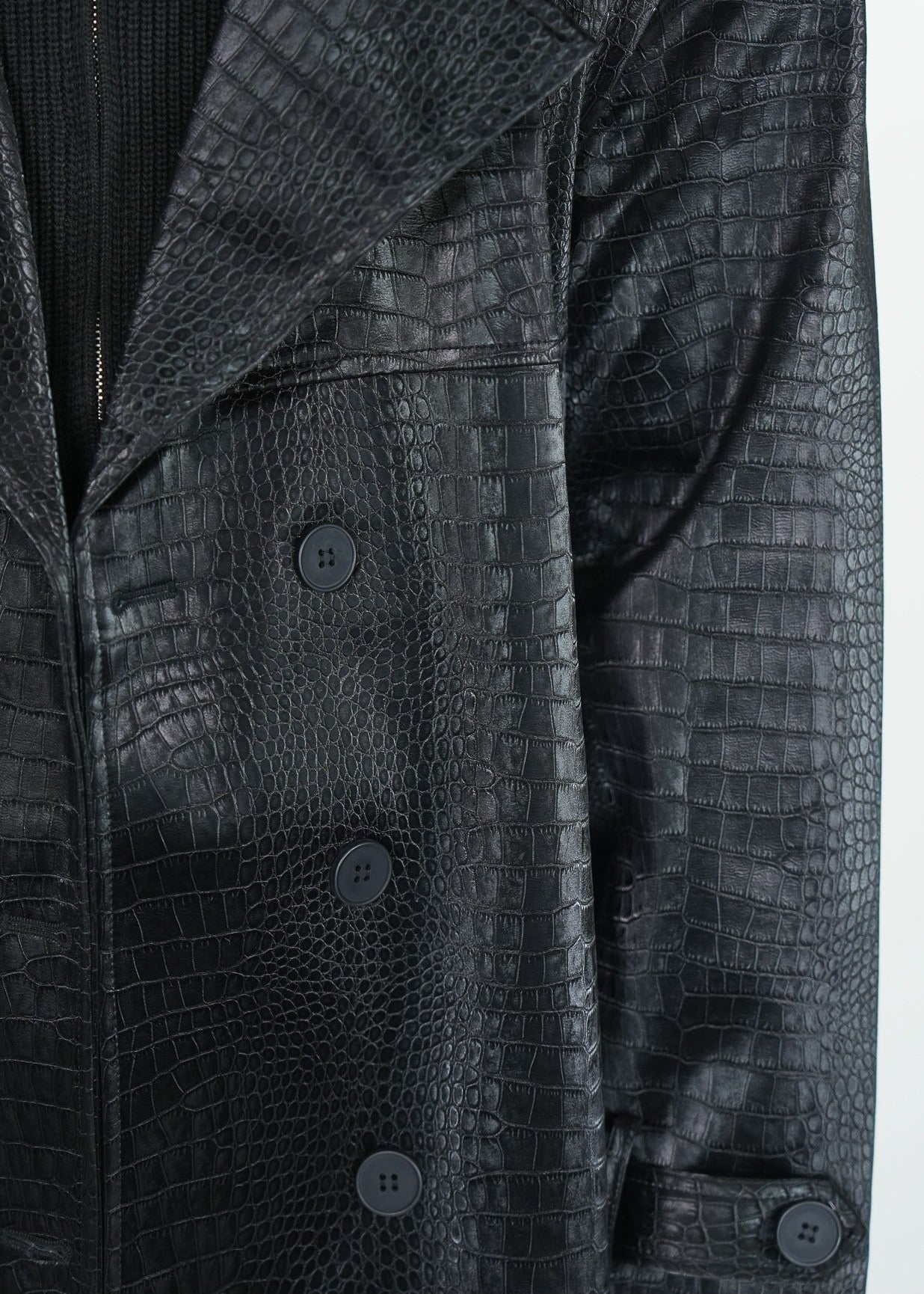 High - Neck PU Trench Coat - Rick Circus