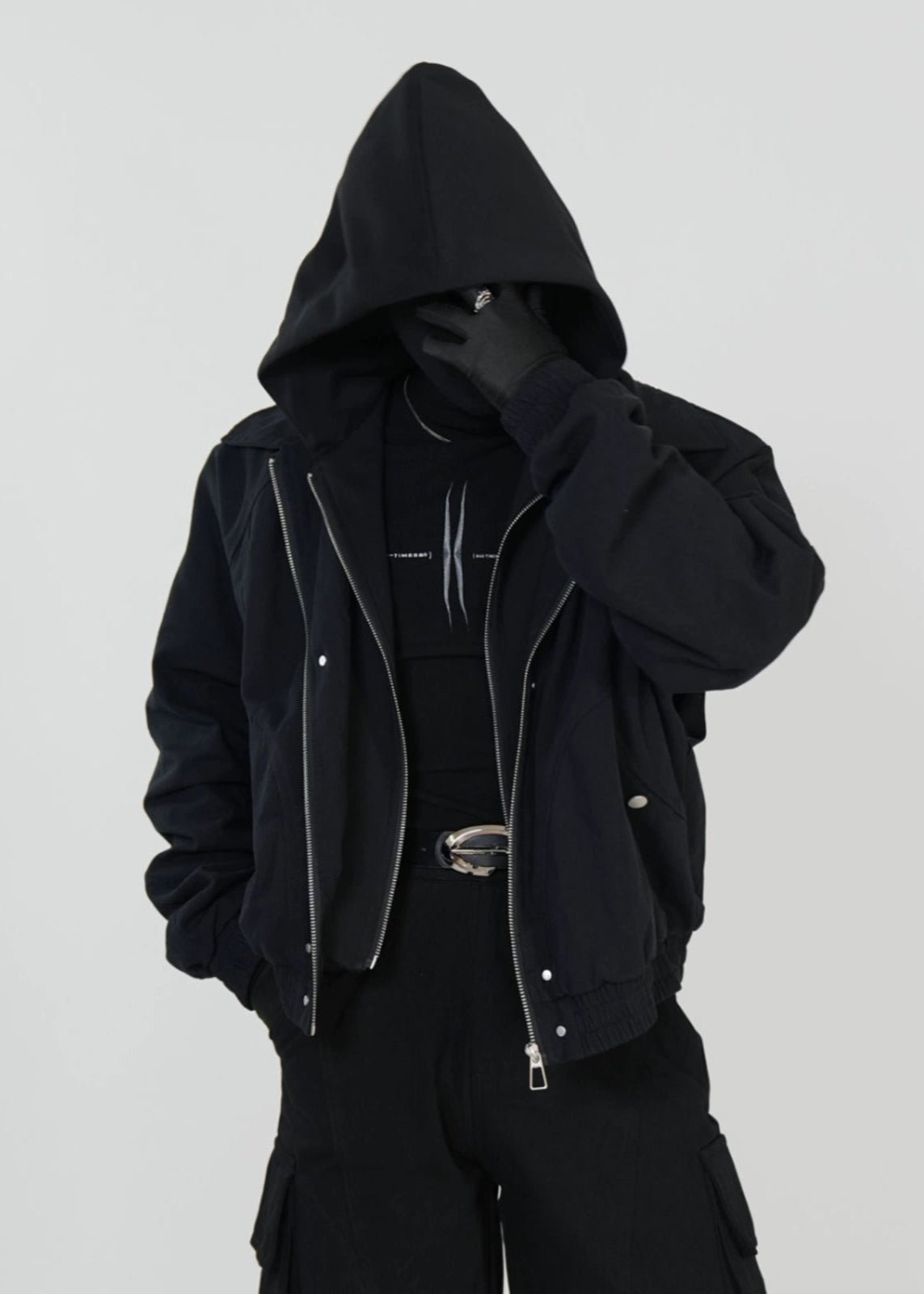 Layered Cropped Hoodie Jacket - Rick Circus