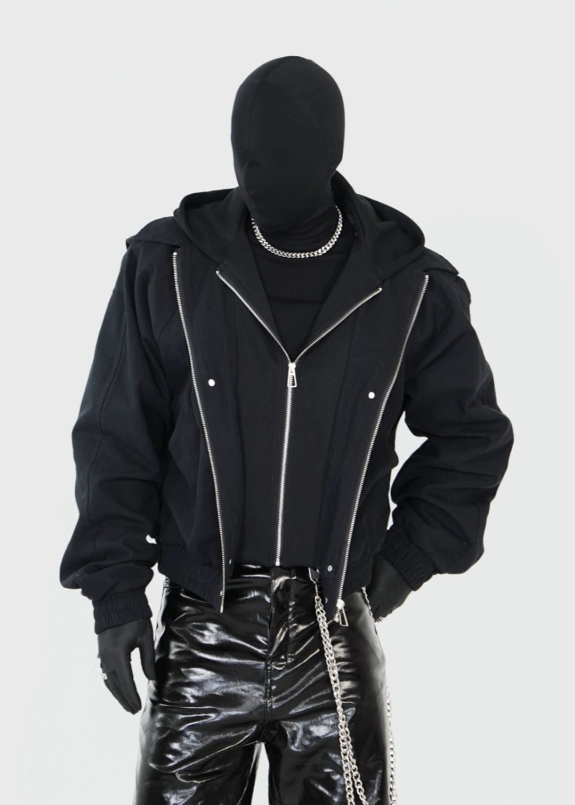 Layered Cropped Hoodie Jacket - Rick Circus