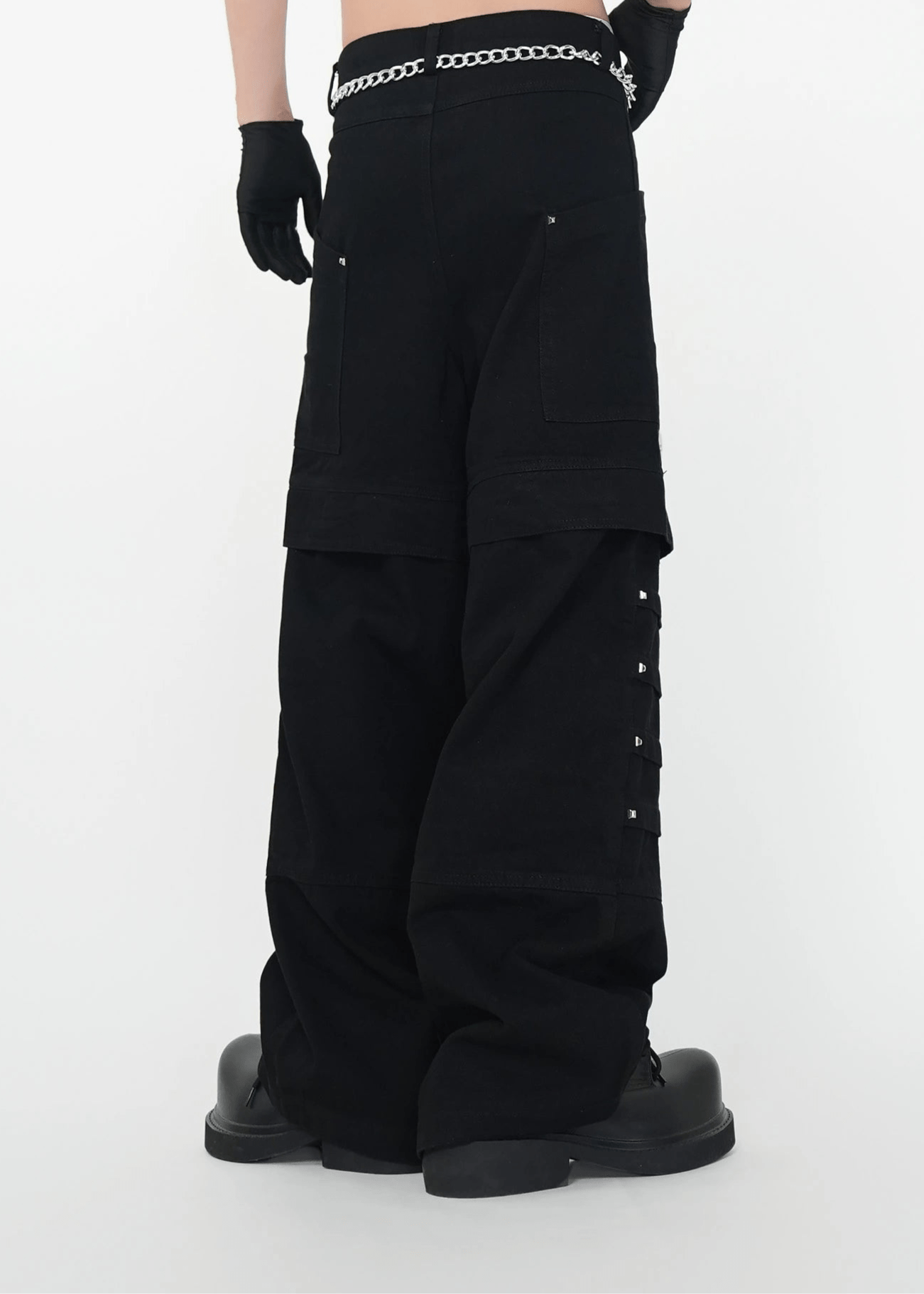 Layered Punk Wide - Leg Cargo Pants - Rick Circus