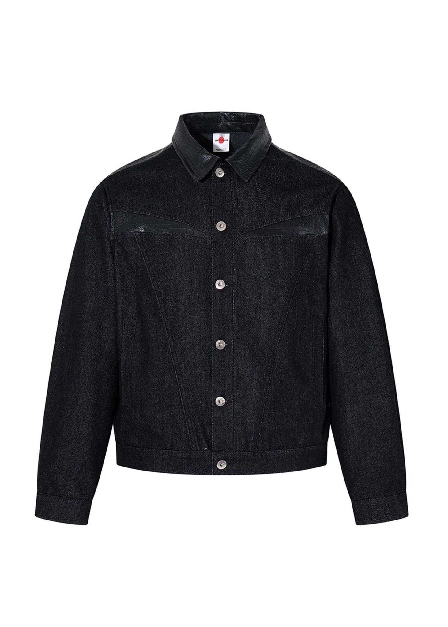 Leather Panel Denim Jacket - Rick Circus