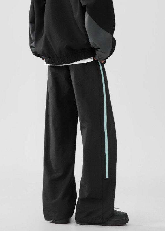 Loose Fit Wide - Leg Sweatpants with Contrast Stripes - Rick Circus