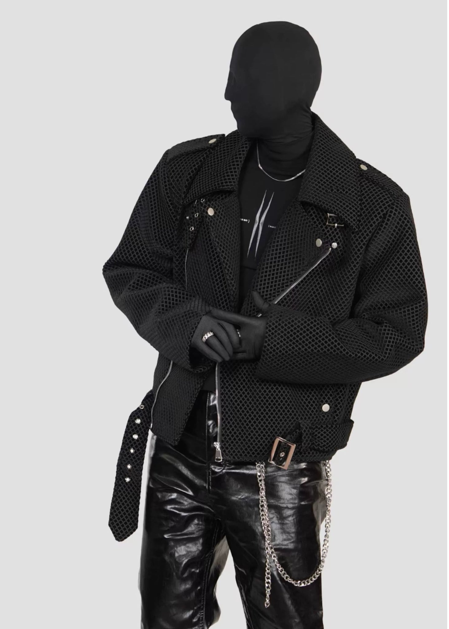 Mesh Paneled Cropped Jacket - Rick Circus