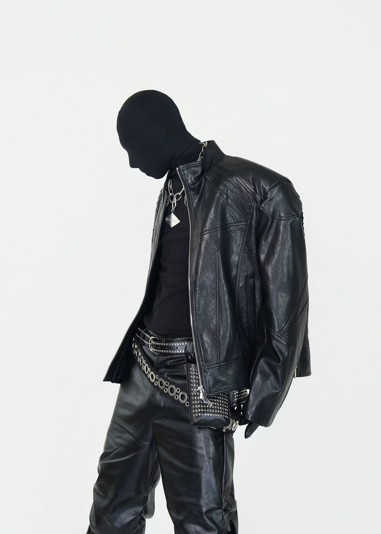 Metal Spine PU Leather Jacket - Rick Circus
