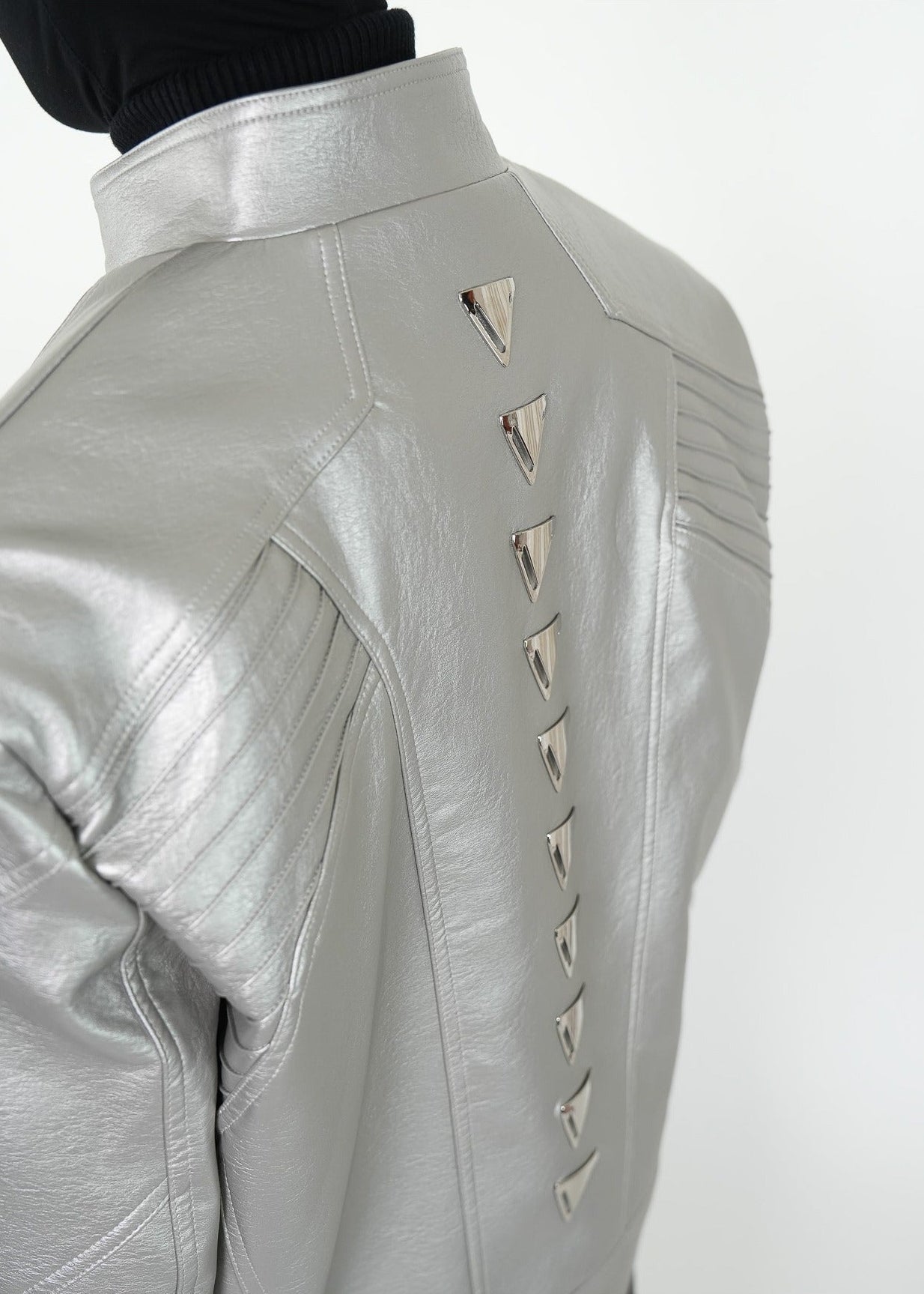 Metal Spine PU Leather Jacket - Rick Circus