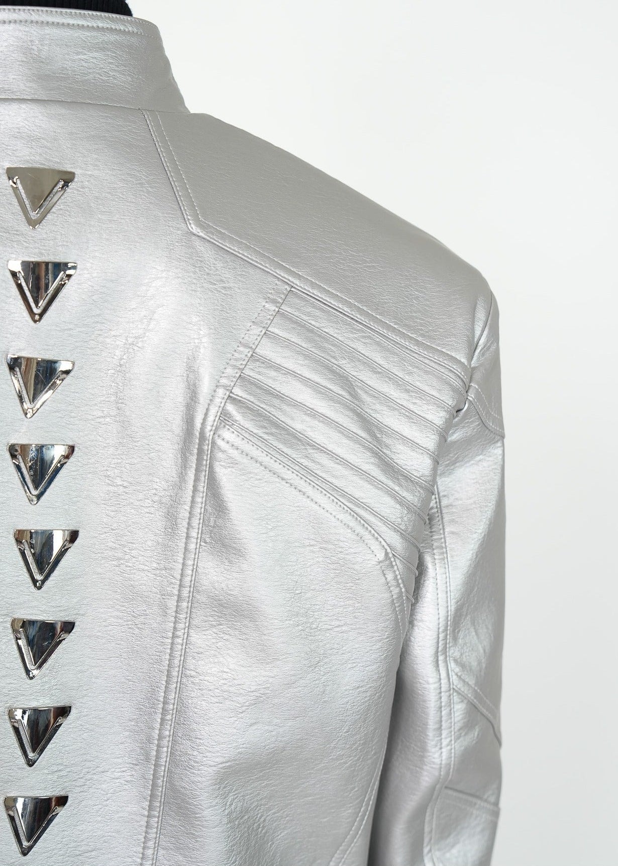 Metal Spine PU Leather Jacket - Rick Circus