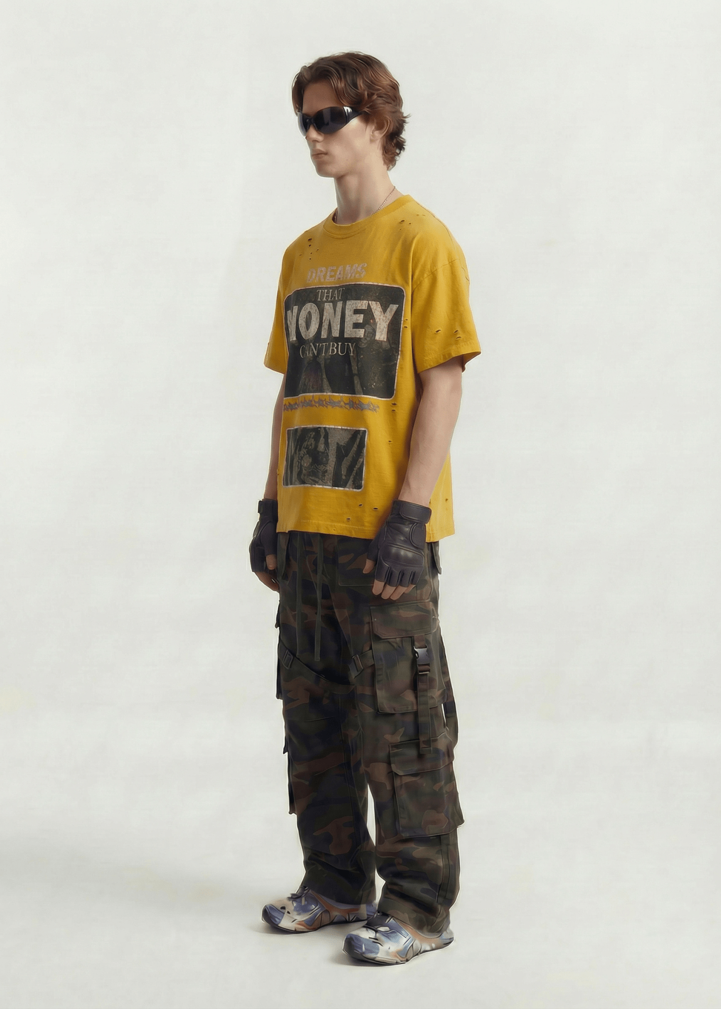 Oversized Letter Print Streetwear Tee - Rick Circus