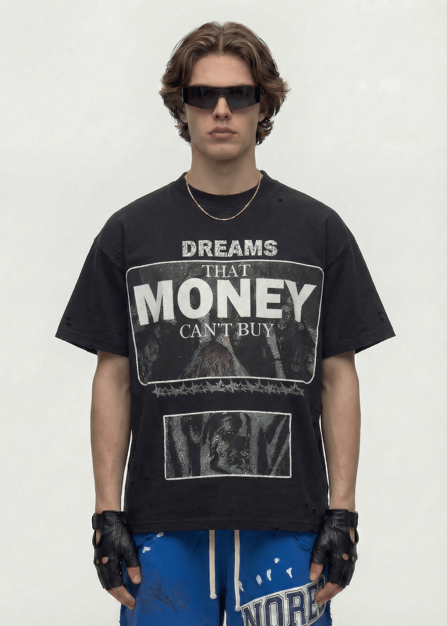 Oversized Letter Print Streetwear Tee - Rick Circus