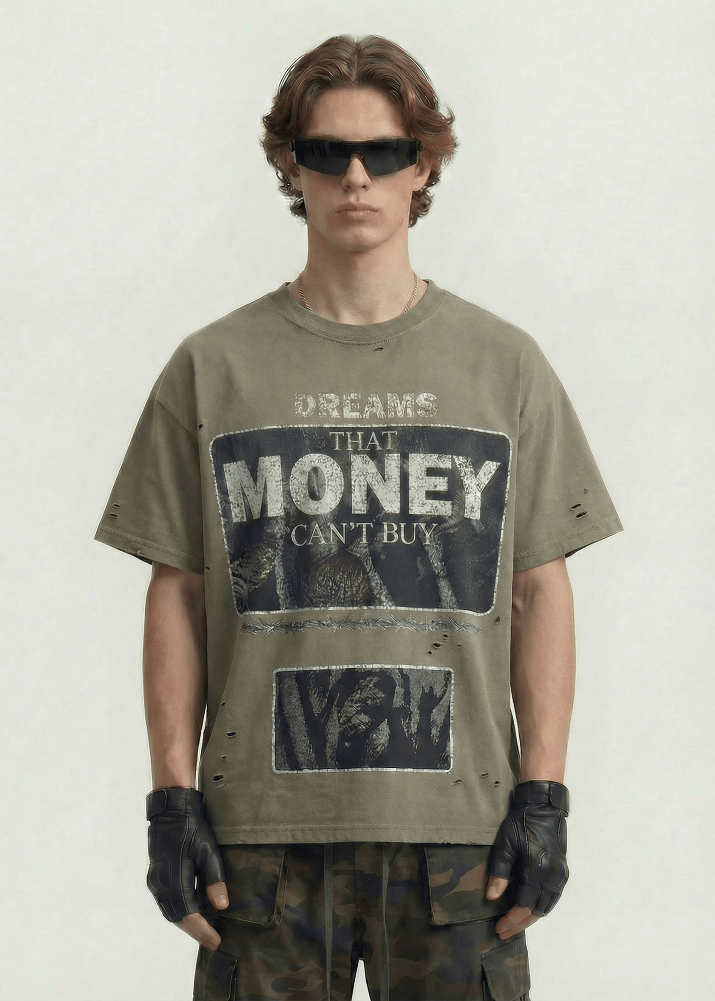 Oversized Letter Print Streetwear Tee - Rick Circus