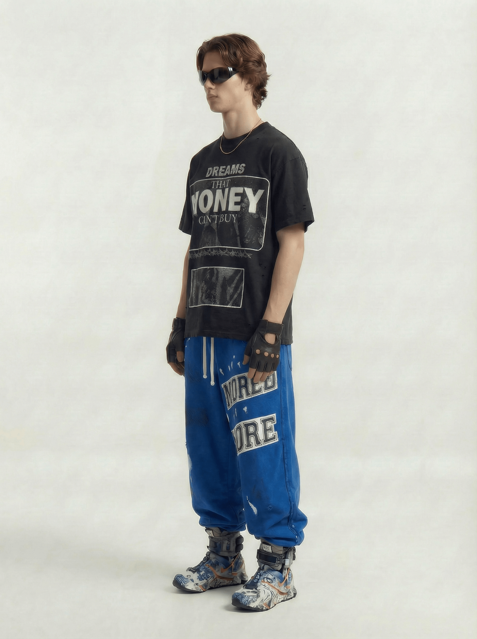 Oversized Letter Print Streetwear Tee - Rick Circus