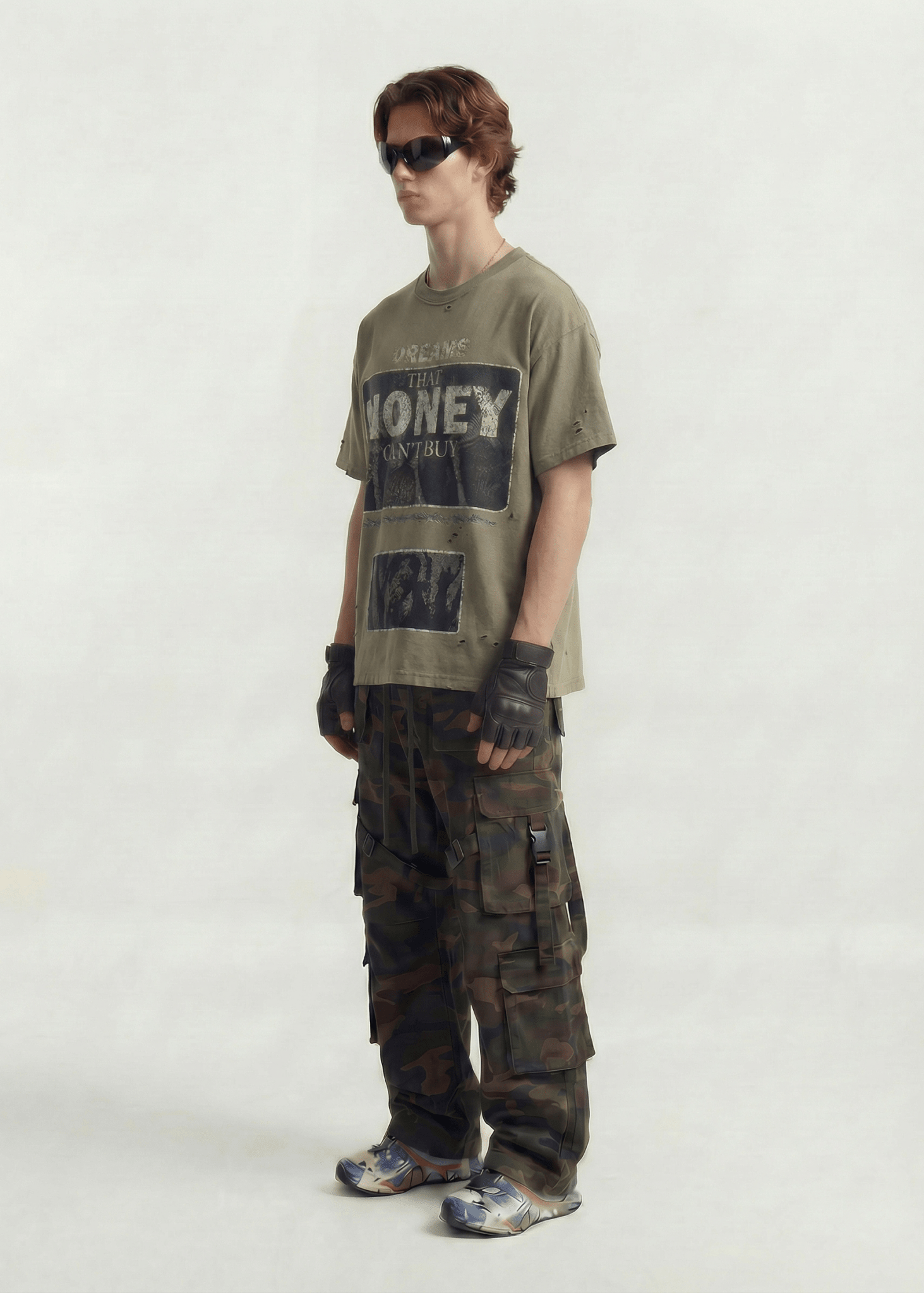 Oversized Letter Print Streetwear Tee - Rick Circus