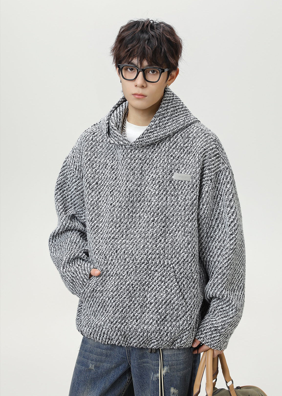 Oversized Textured Hoodie - Rick Circus