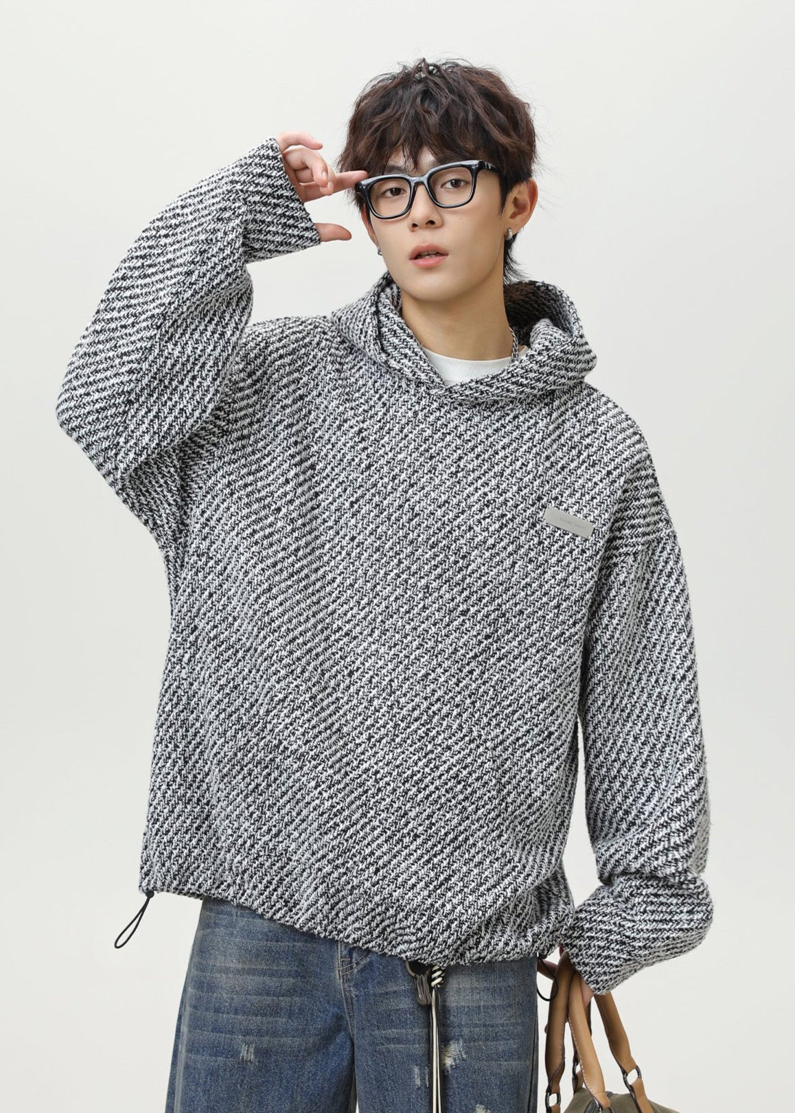 Oversized Textured Hoodie - Rick Circus