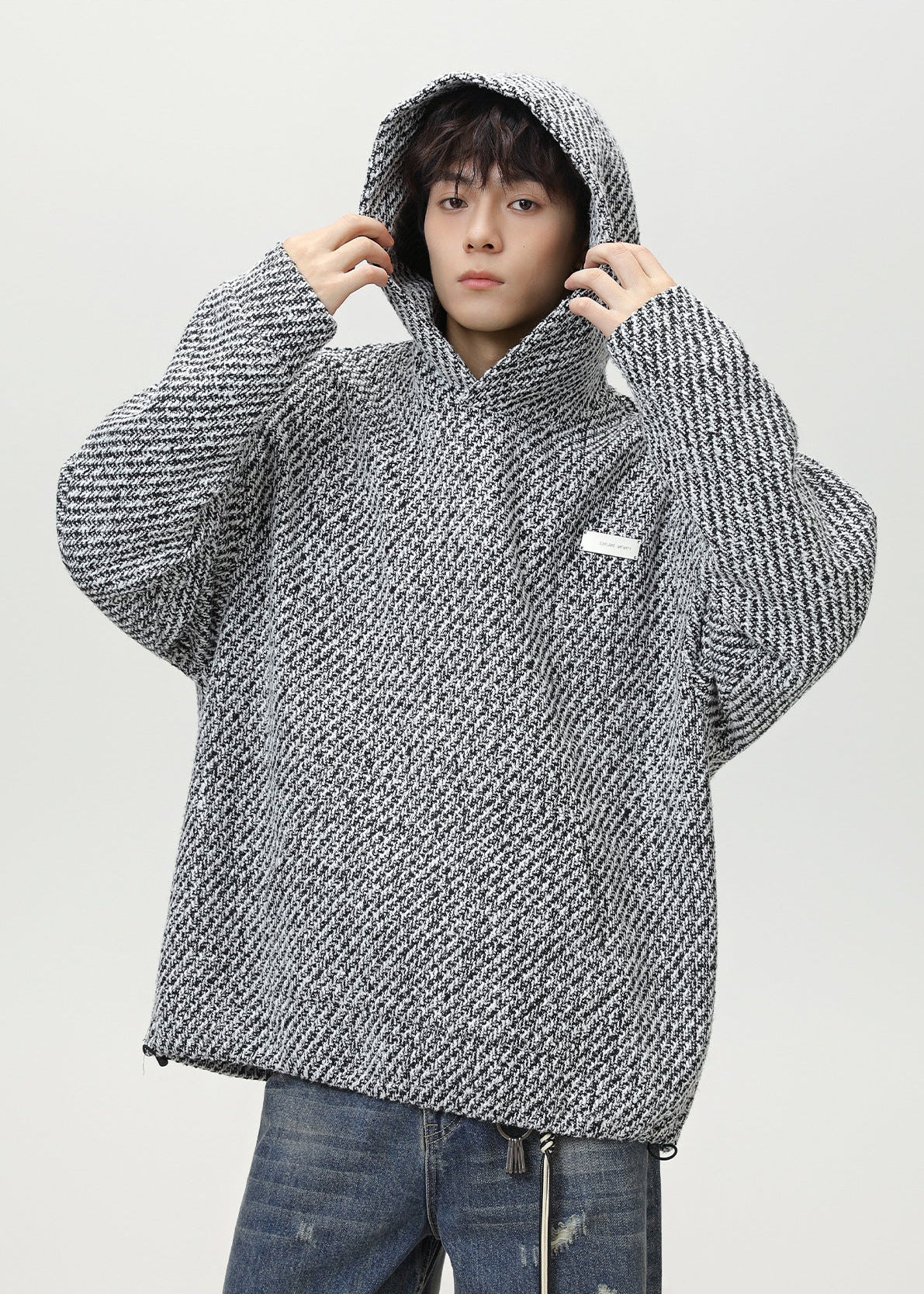 Oversized Textured Hoodie - Rick Circus