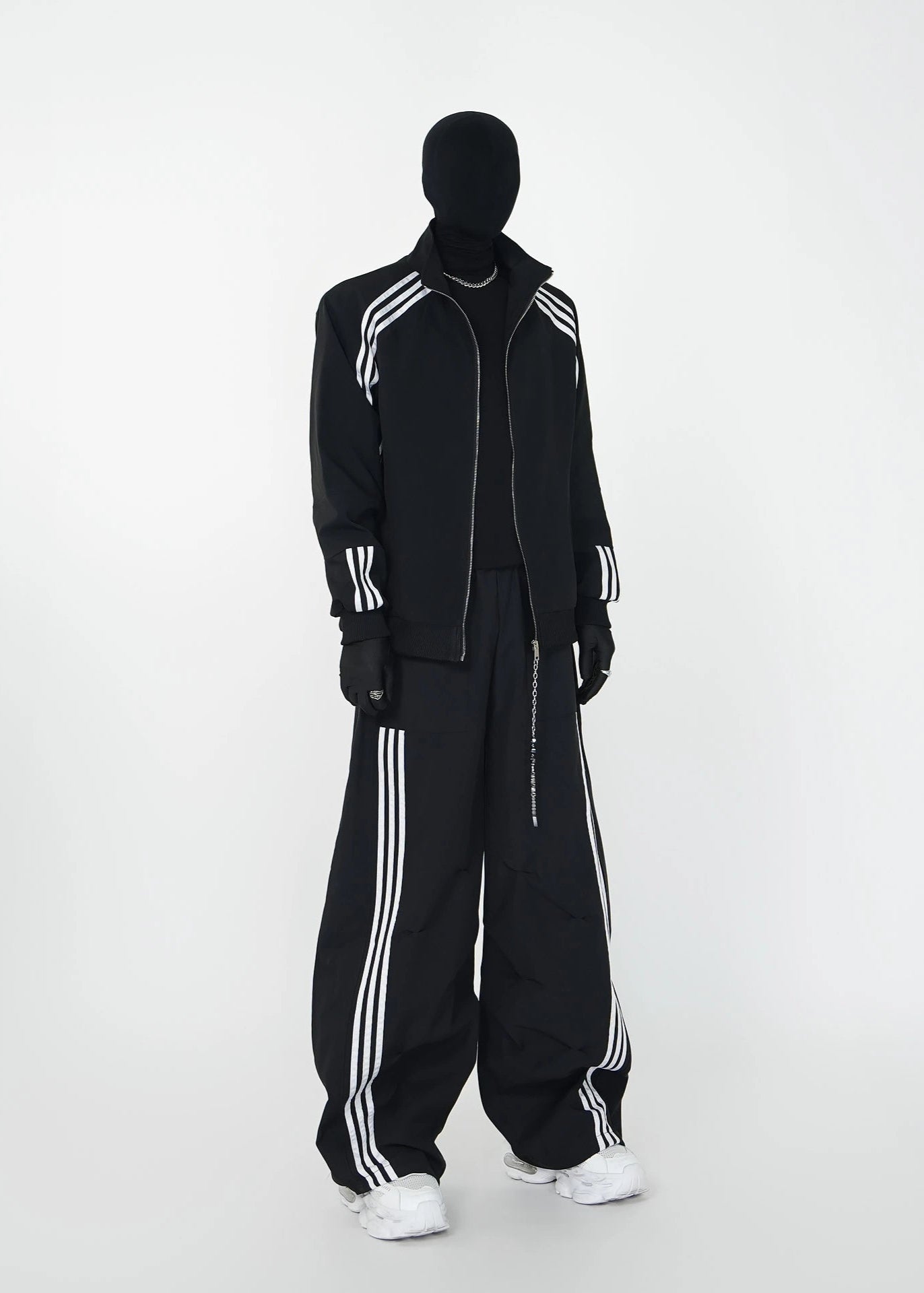 Oversized Tracksuit with Triple Stripe Design - Rick Circus