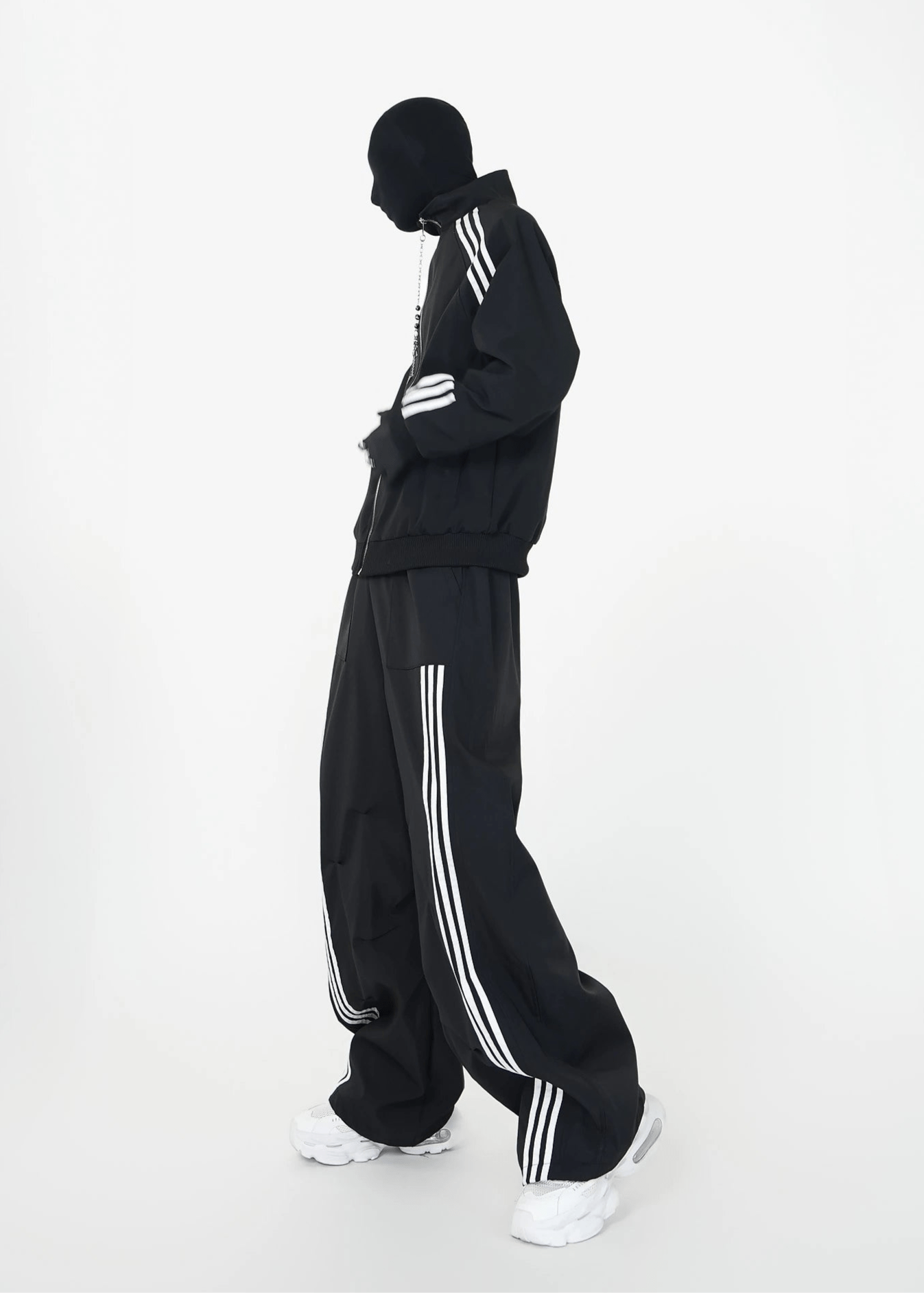 Oversized Tracksuit with Triple Stripe Design - Rick Circus