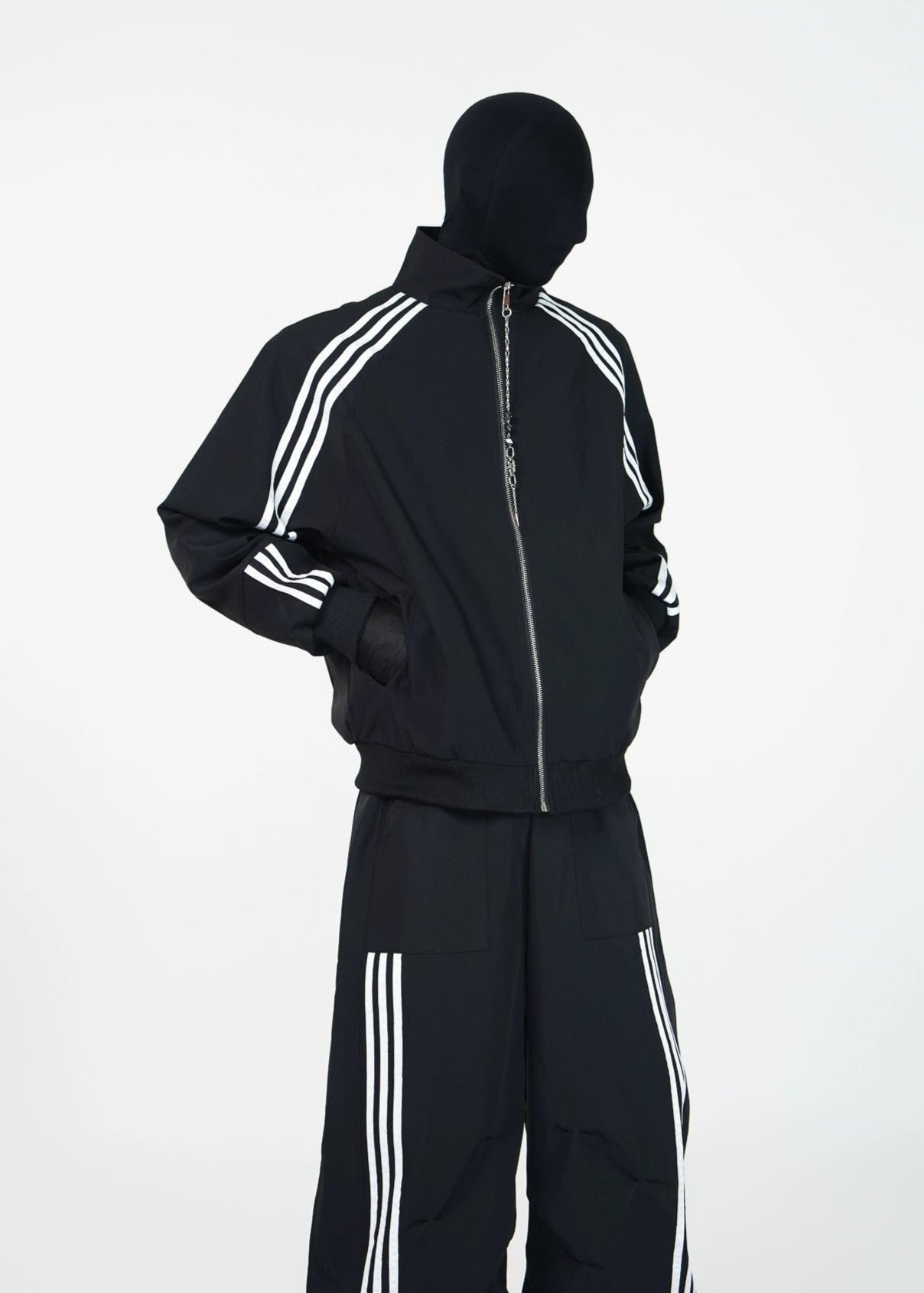 Oversized Tracksuit with Triple Stripe Design - Rick Circus