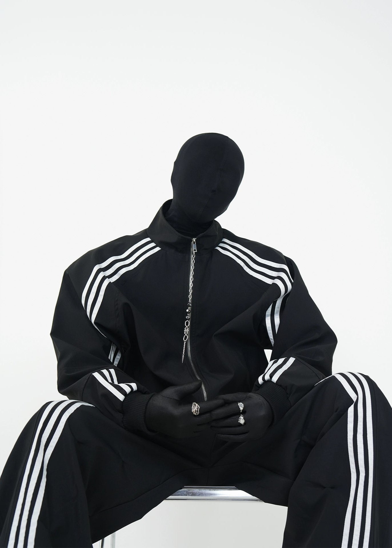 Oversized Tracksuit with Triple Stripe Design - Rick Circus