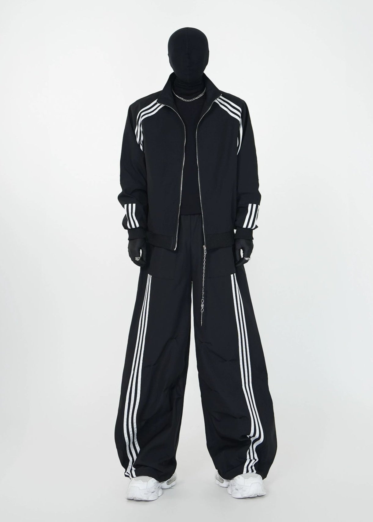 Oversized Tracksuit with Triple Stripe Design - Rick Circus