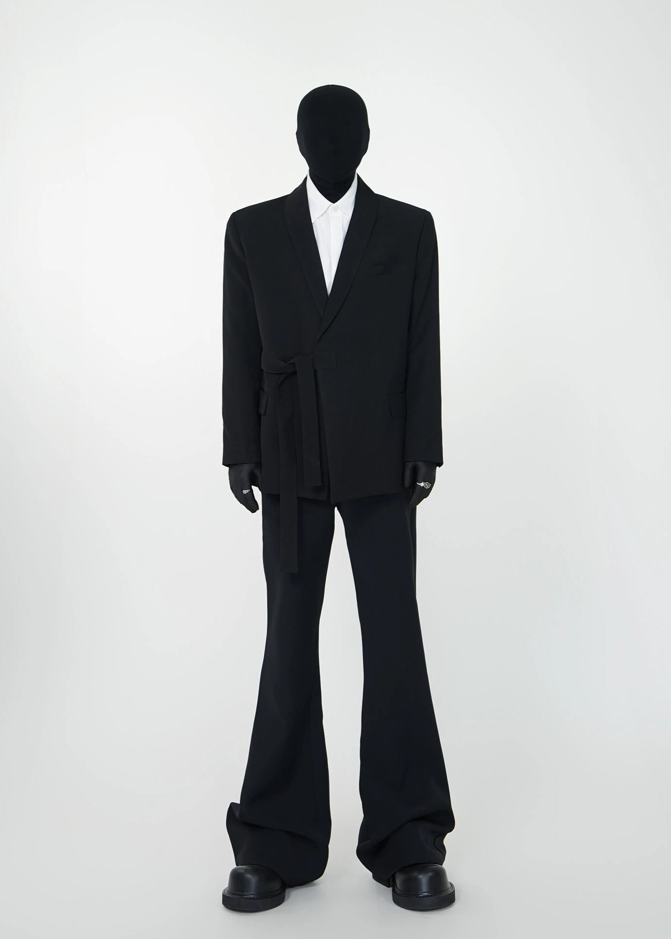 Padded Shoulder Blazer with Belted Waist - Rick Circus