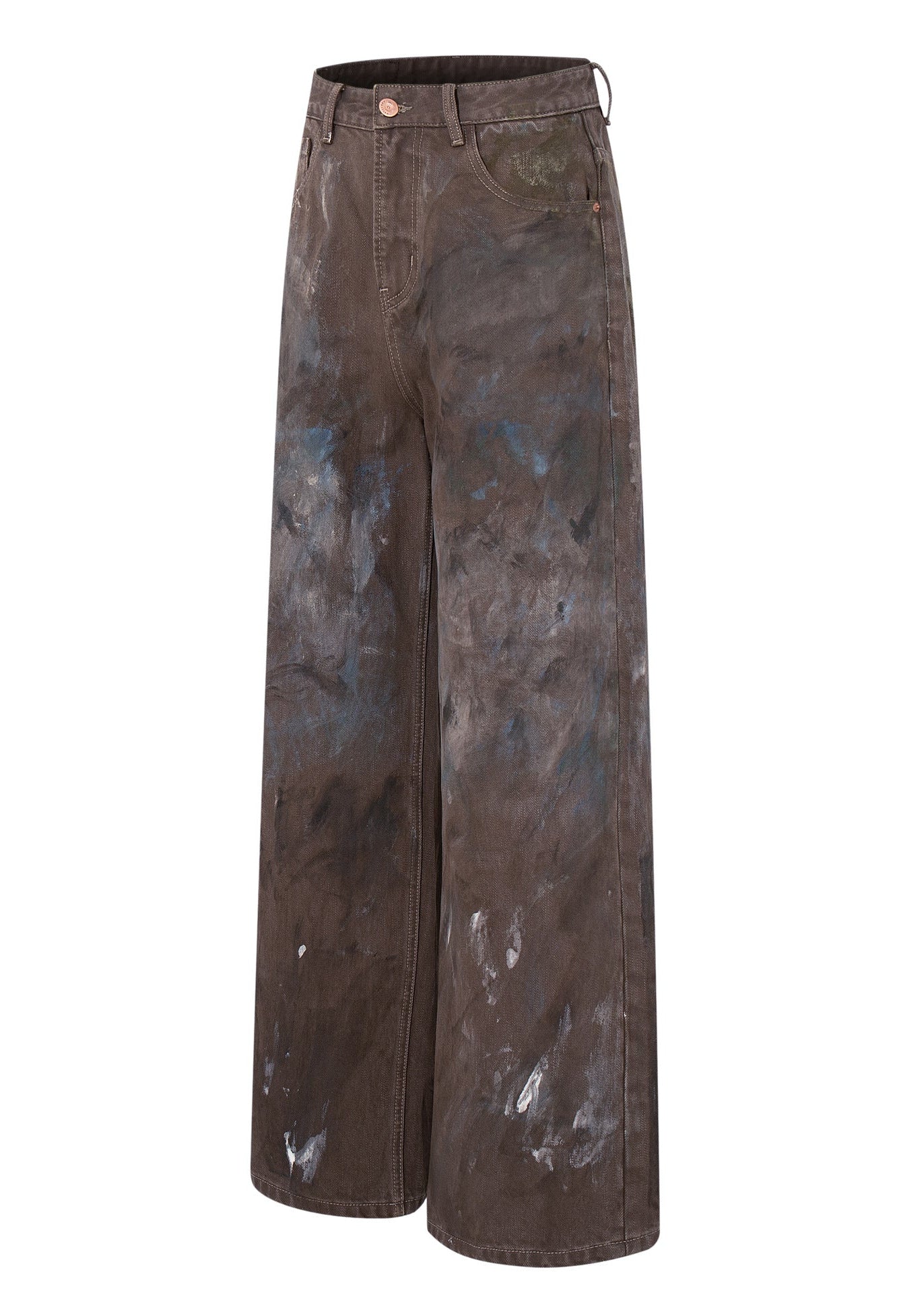 Paint - Splattered Distressed Wide - Leg Jeans - Rick Circus