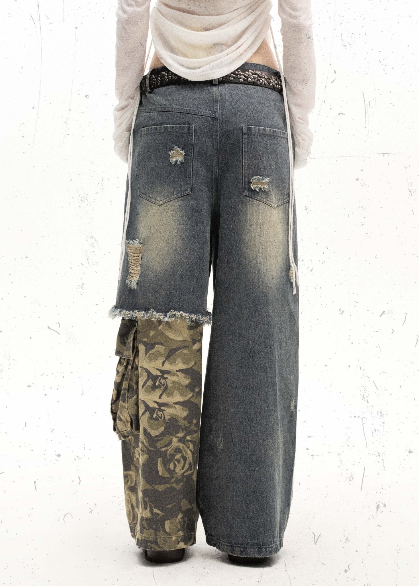 Patchwork Camo - Denim Cargo Jeans - Rick Circus