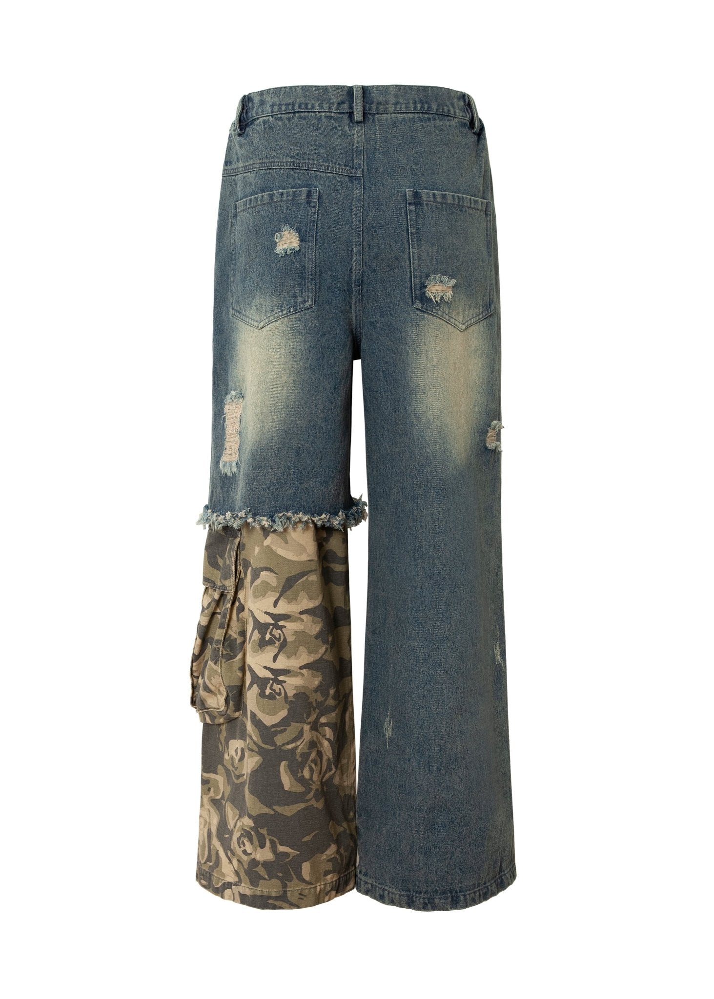 Patchwork Camo - Denim Cargo Jeans - Rick Circus
